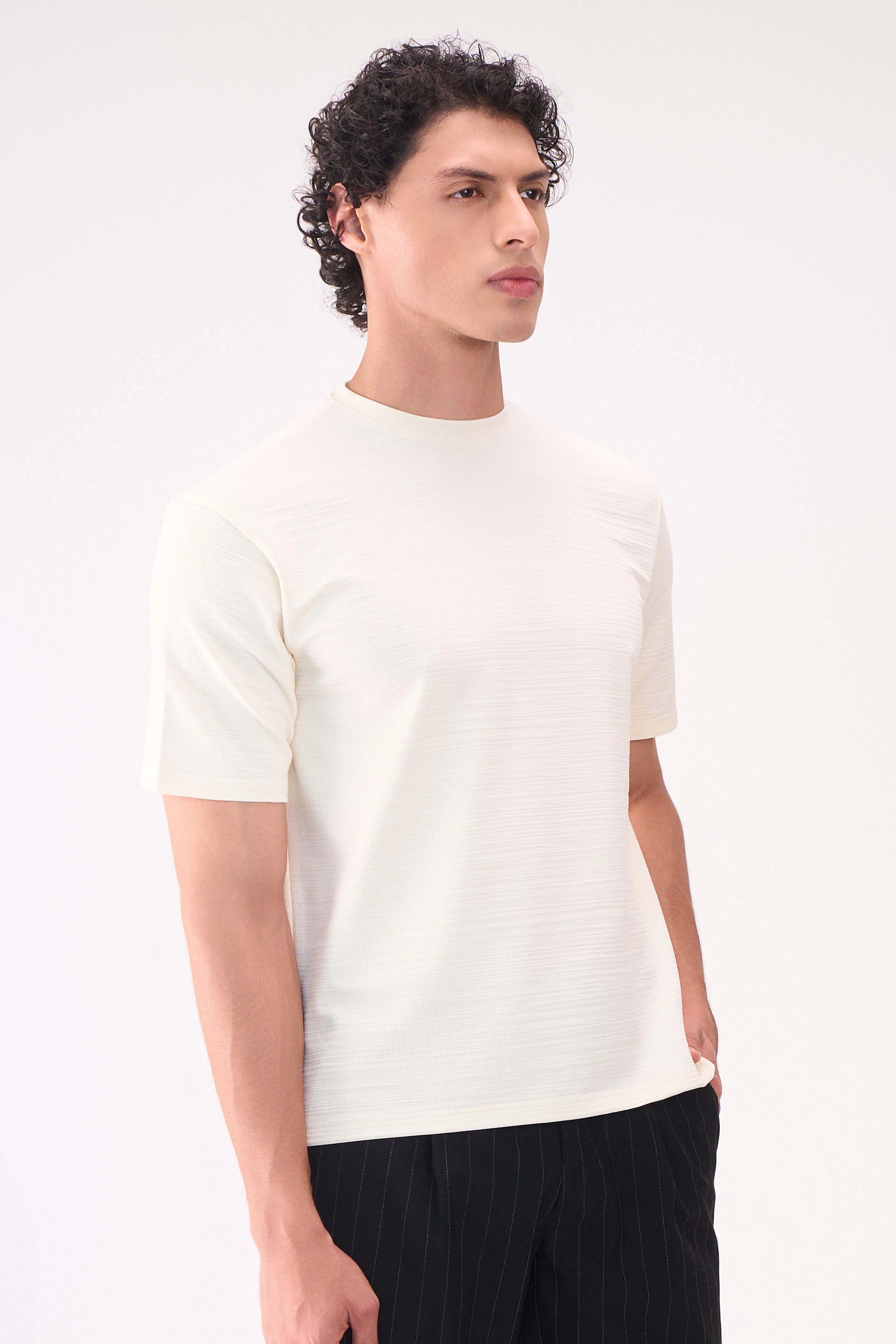 TEXTURED JACQUARD TSHIRT