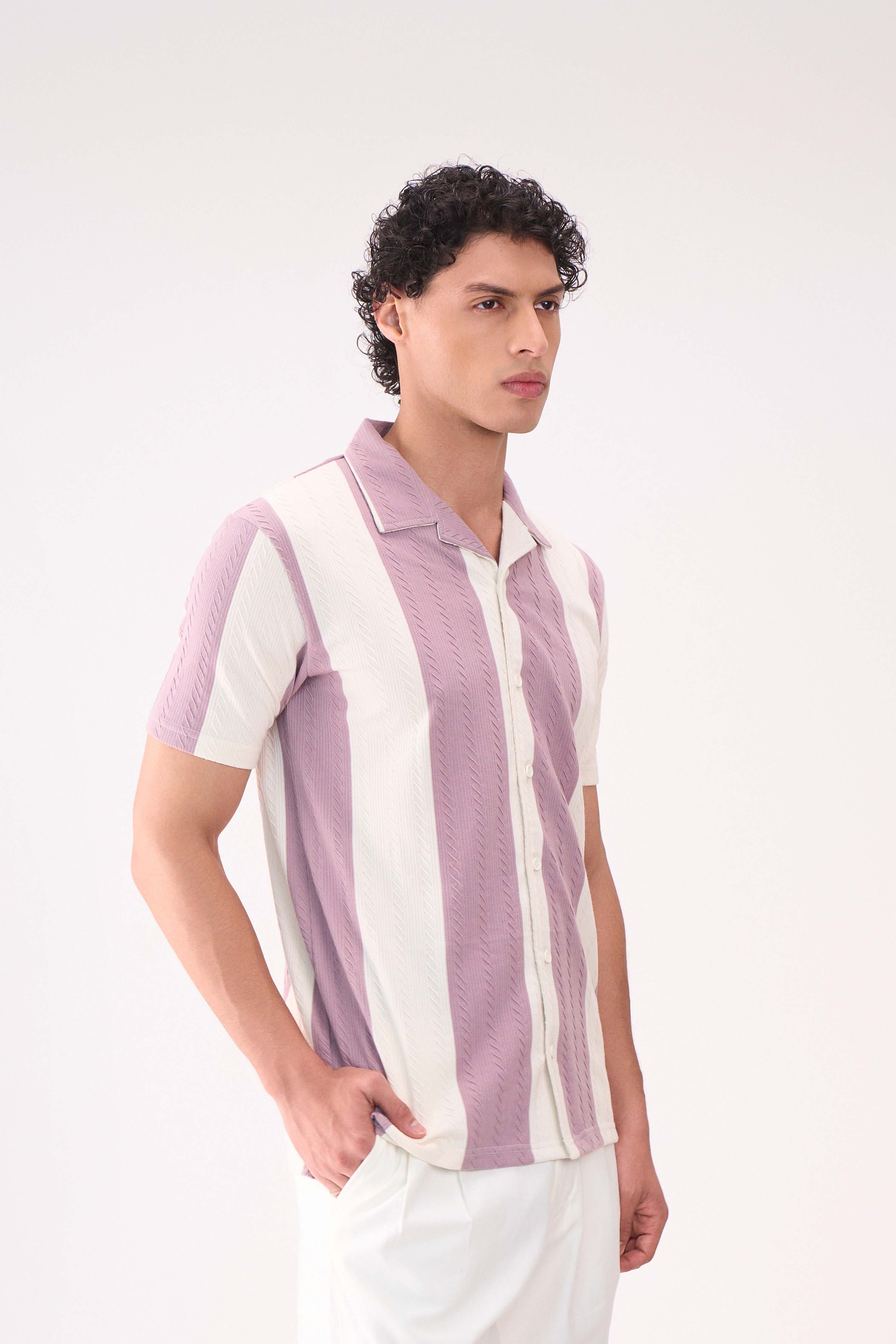 LAVENDER STRIPES TEXTURED