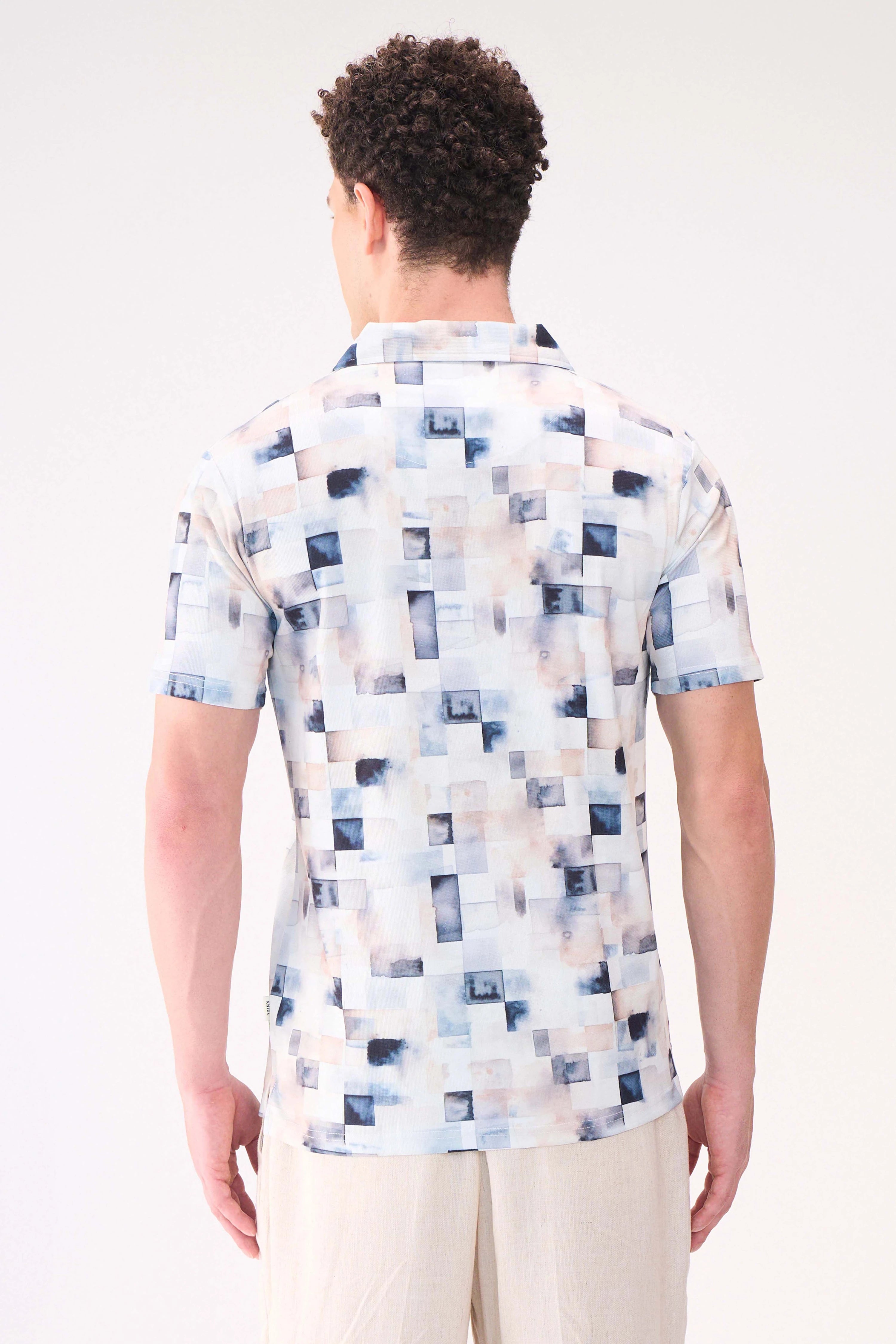 DIGITAL BOX PRINT TEXTURED SHIRT