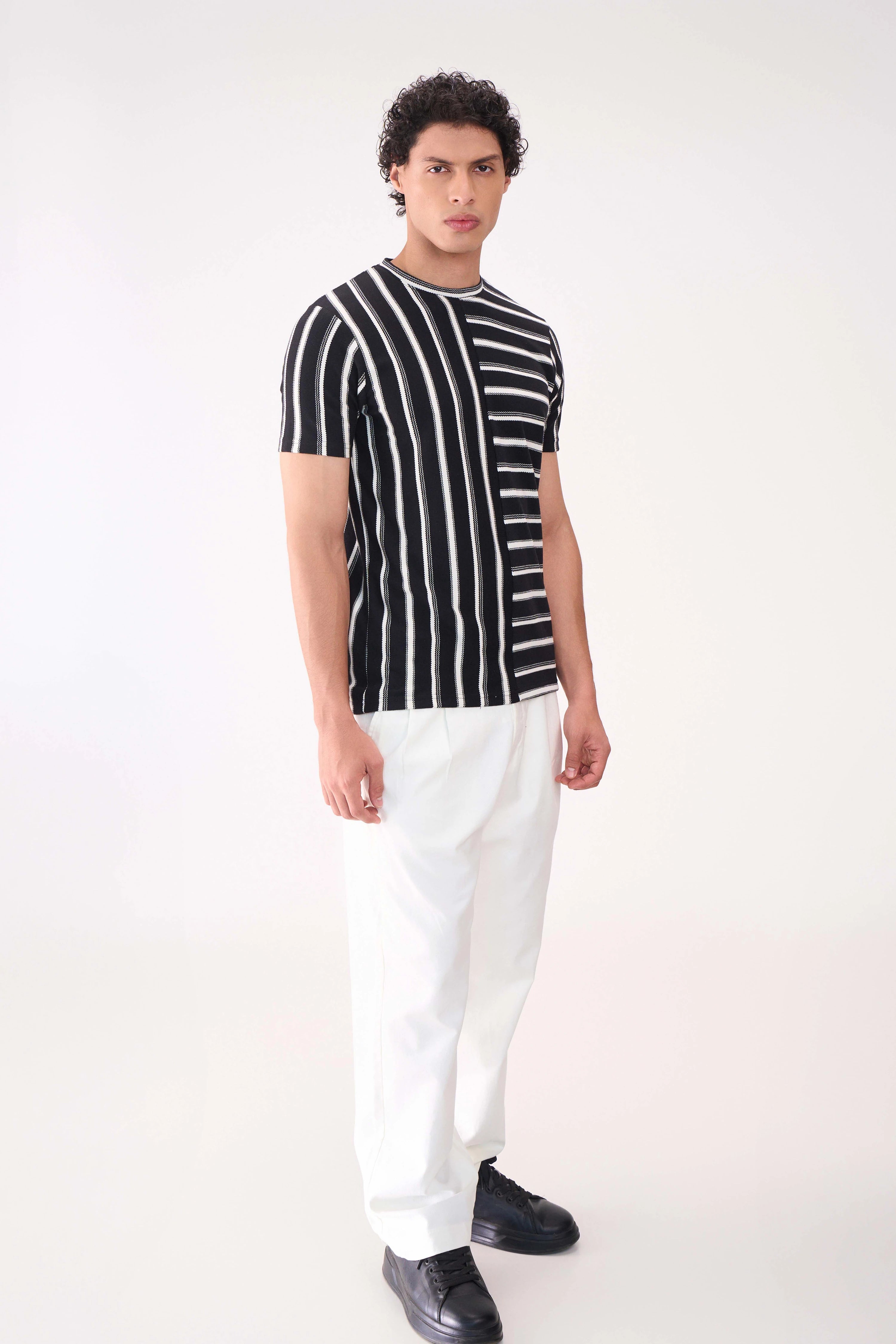 HALF STITCH STRIPE BLACK