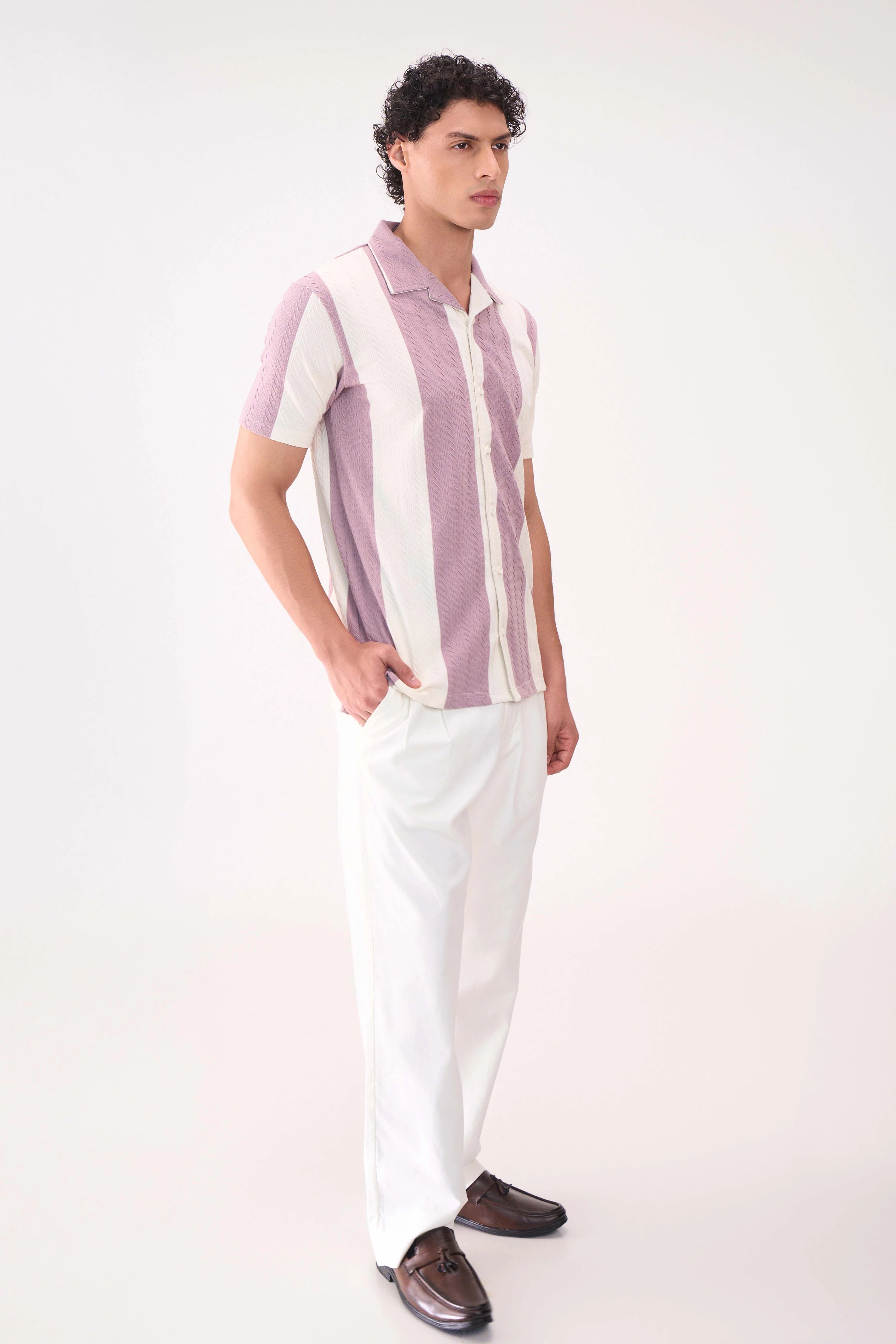 LAVENDER STRIPES TEXTURED