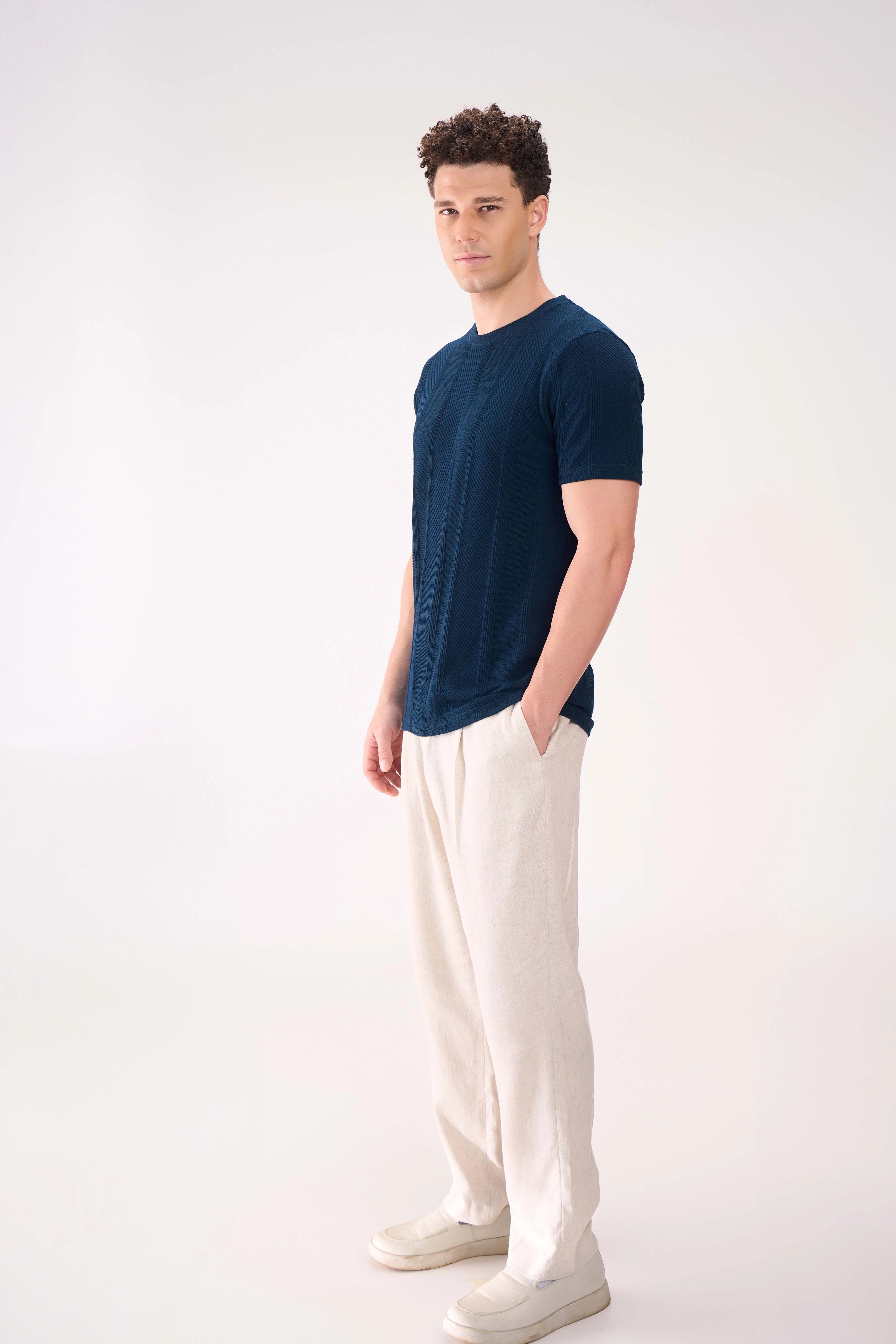 REGULAR FIT TEXTURED TEAL