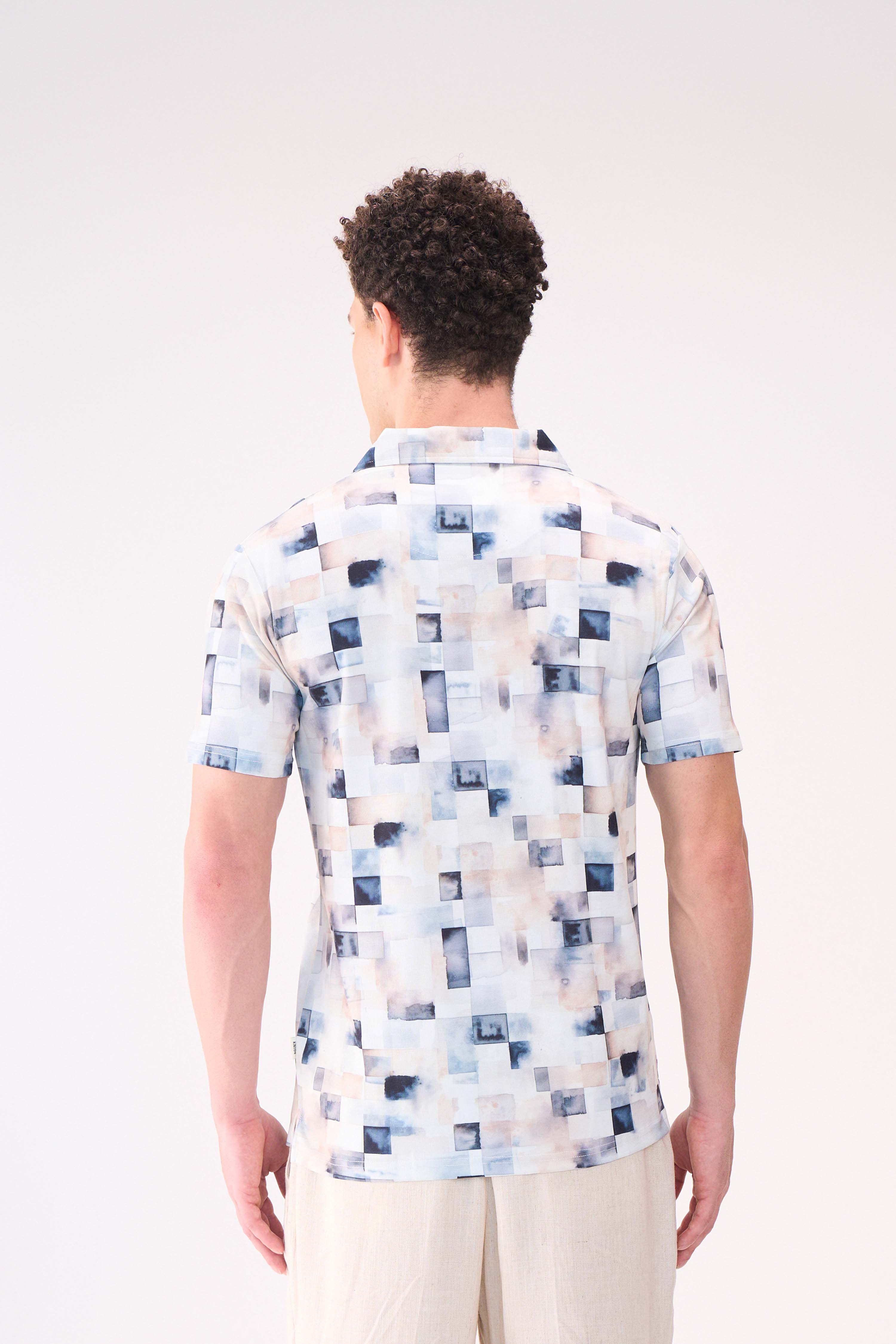 DIGITAL BOX PRINT TEXTURED SHIRT