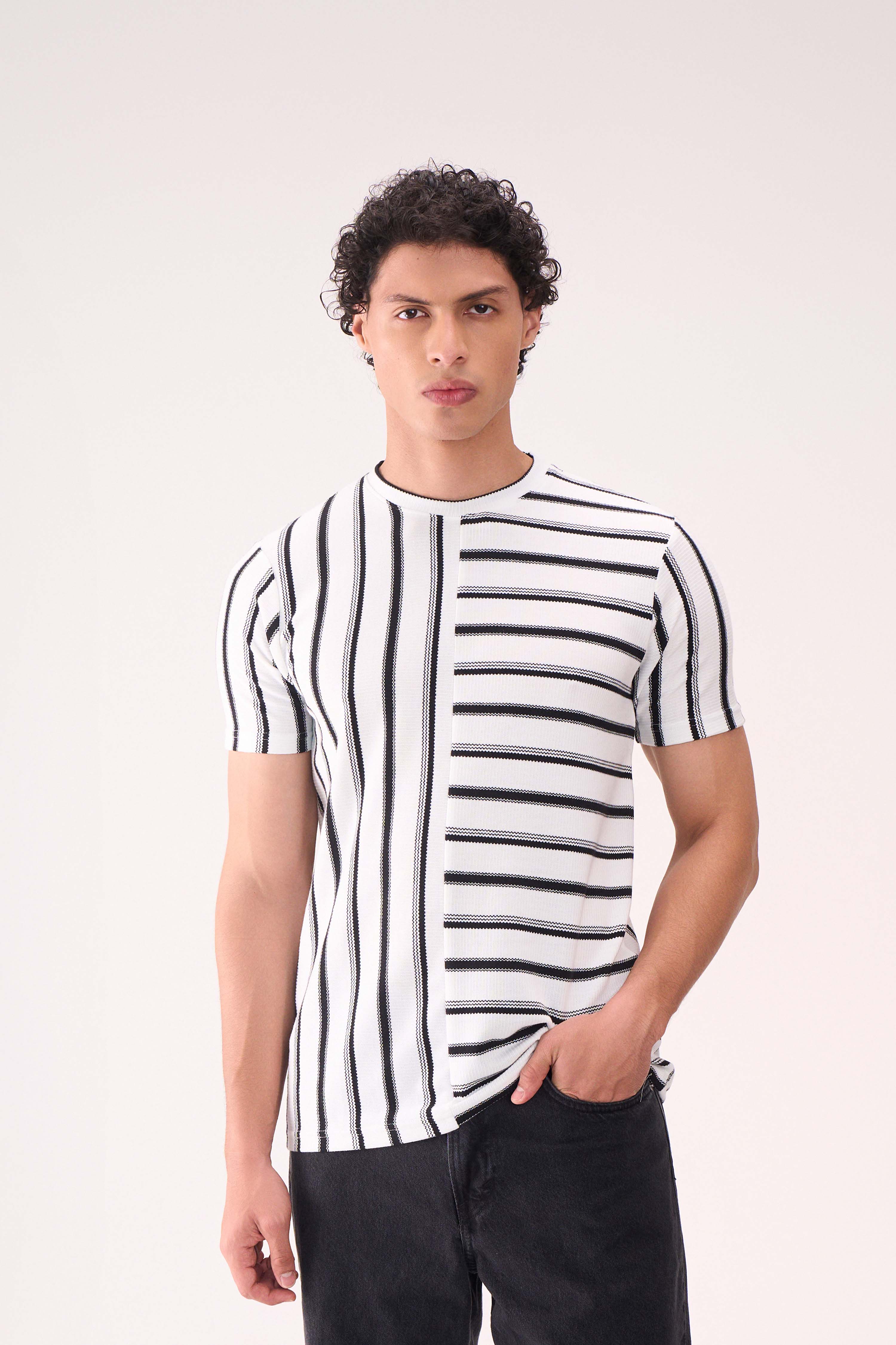 HALF STITCH STRIPE WHITE