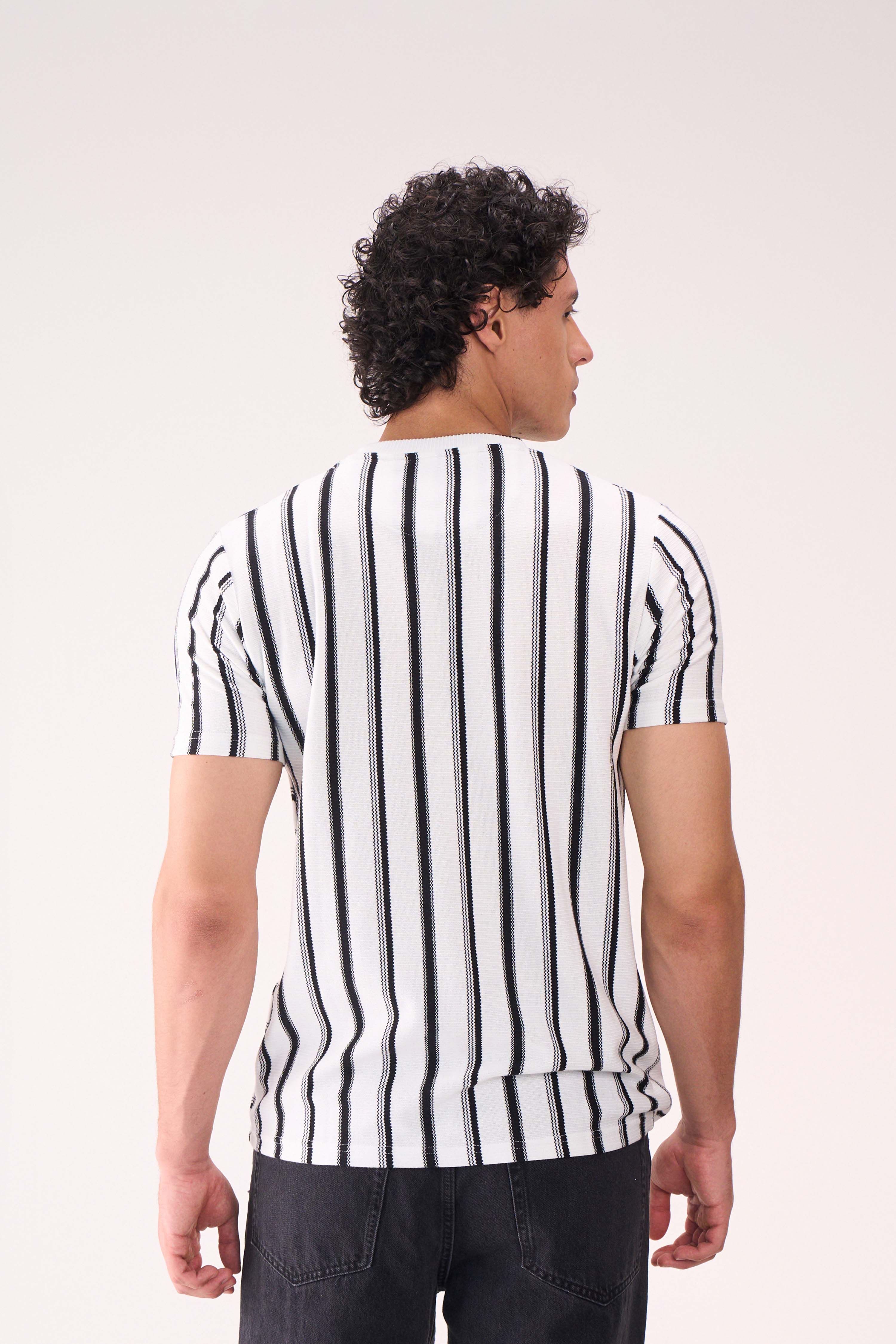 HALF STITCH STRIPE WHITE