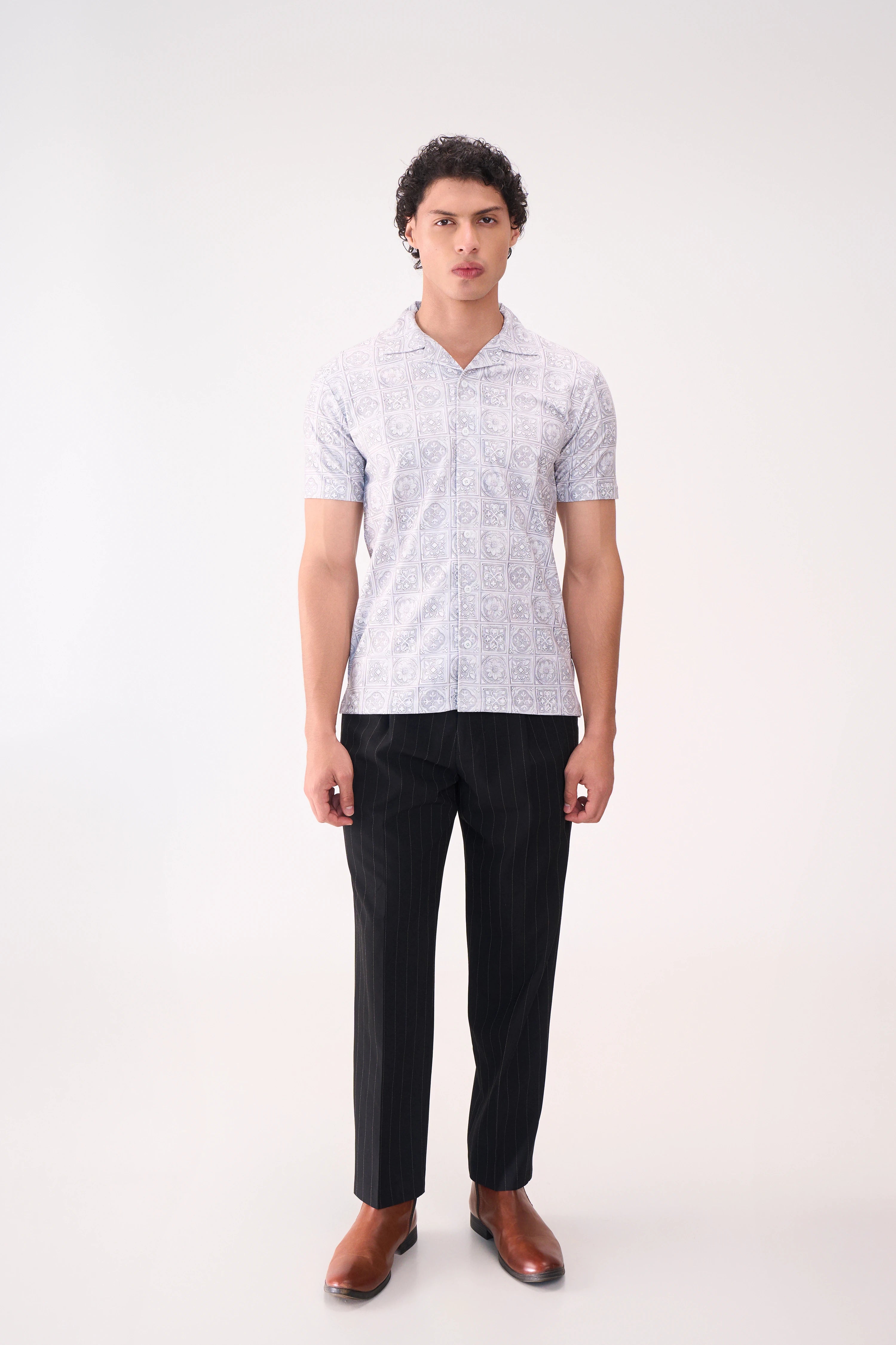DIGITAL PRINT TEXTURED HALF SLEEVES SHIRT