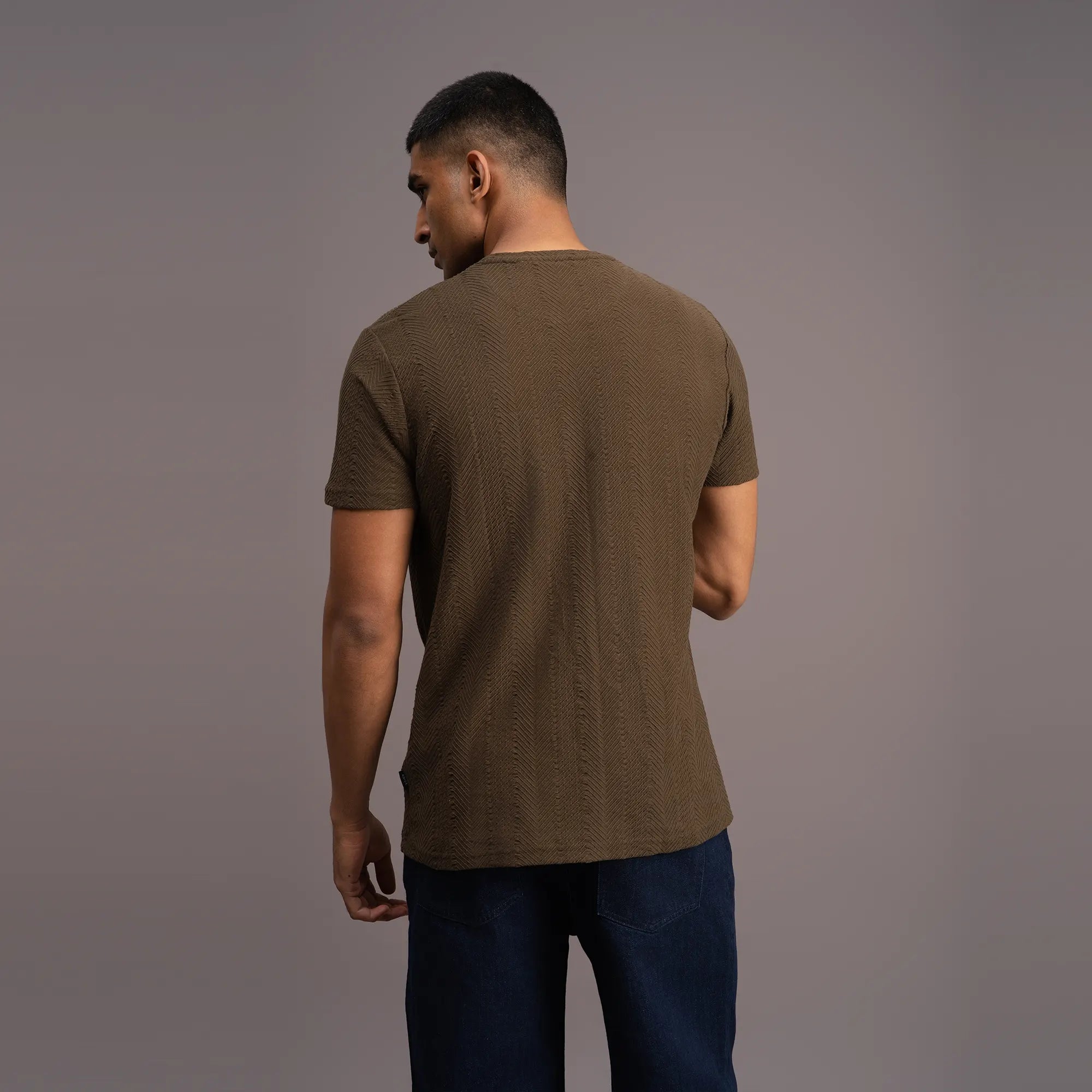 Relaxed Olive Weave T-shirt