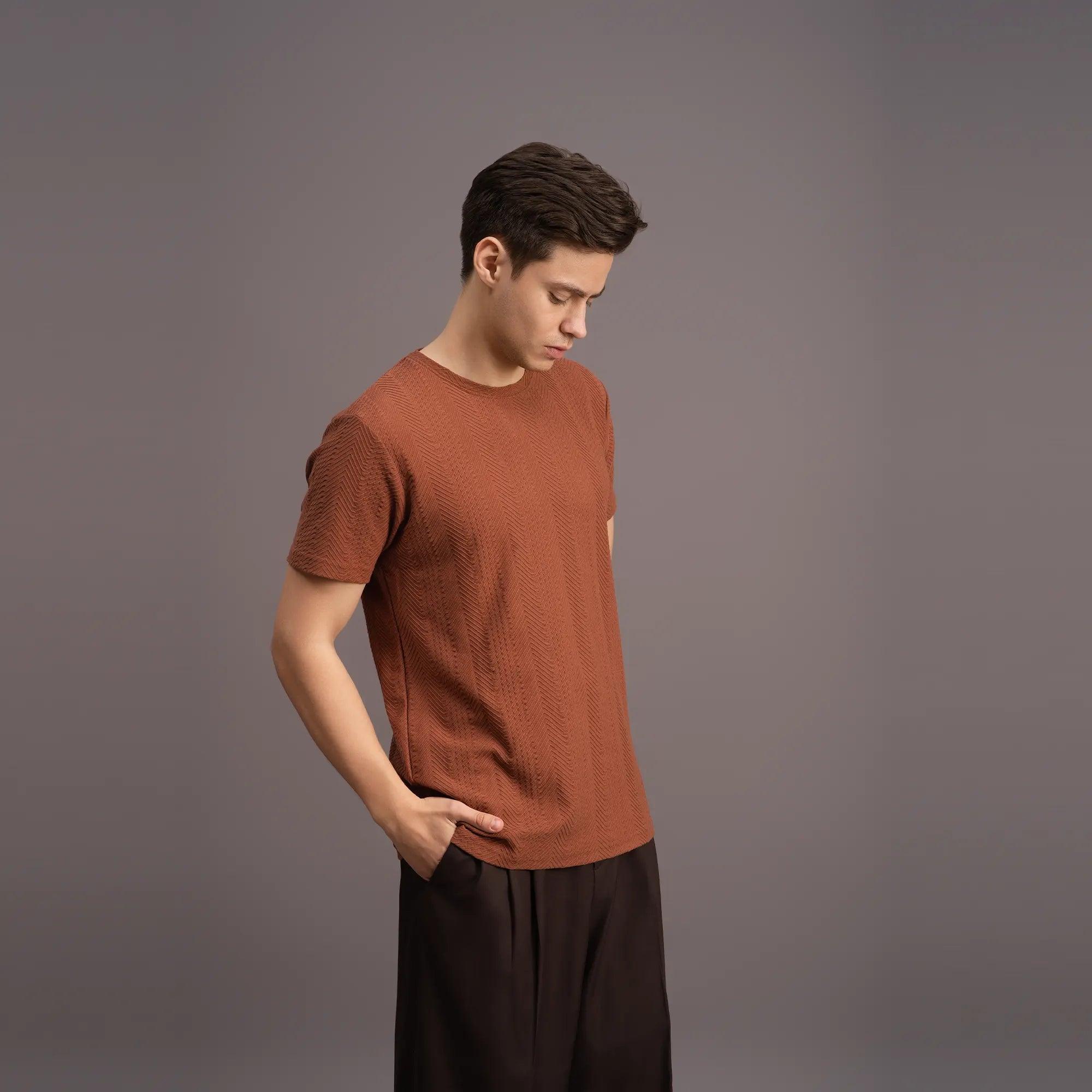 Relaxed Rust Weave T-shirt