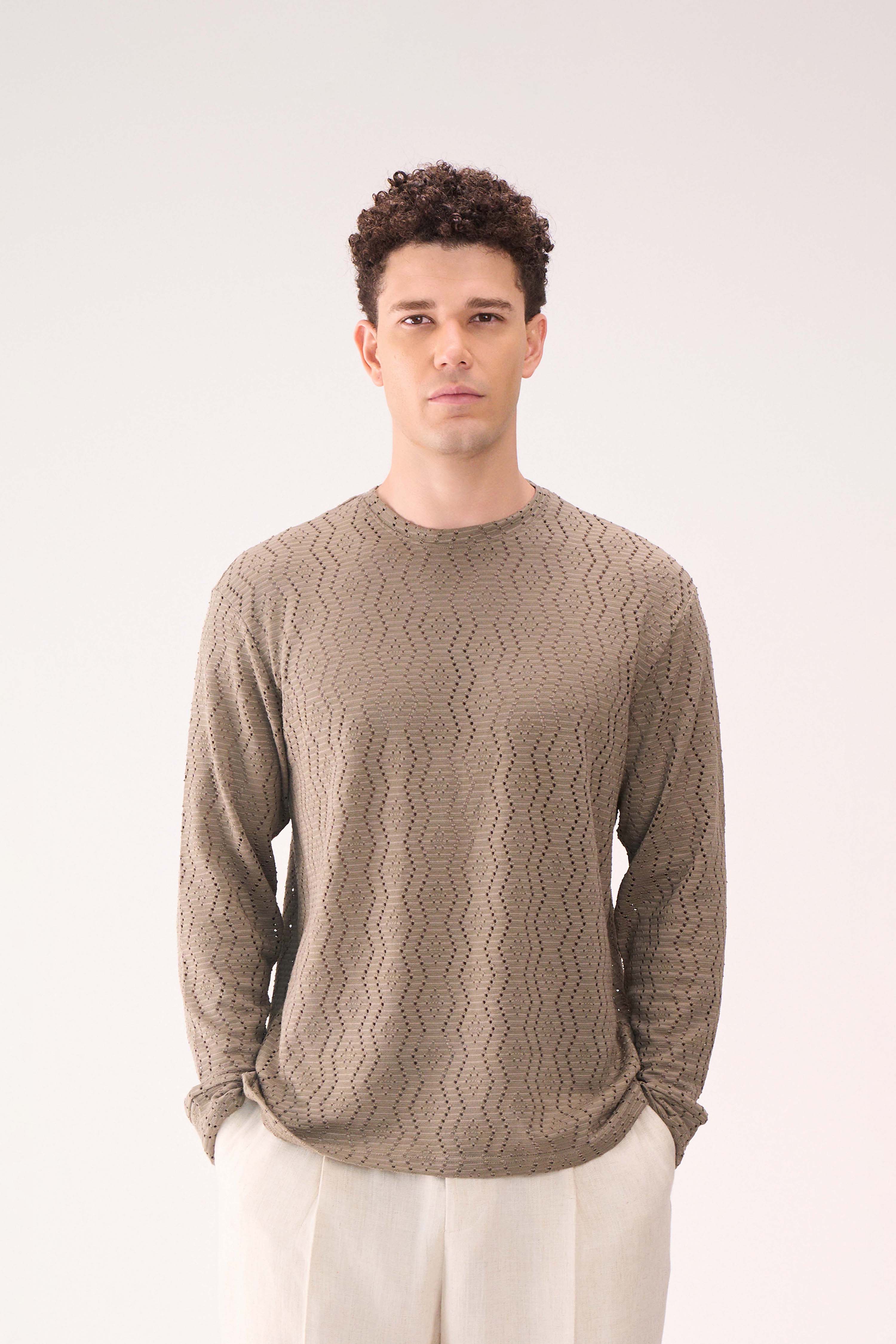 KNITTED LONG SLEEVES OLIVE