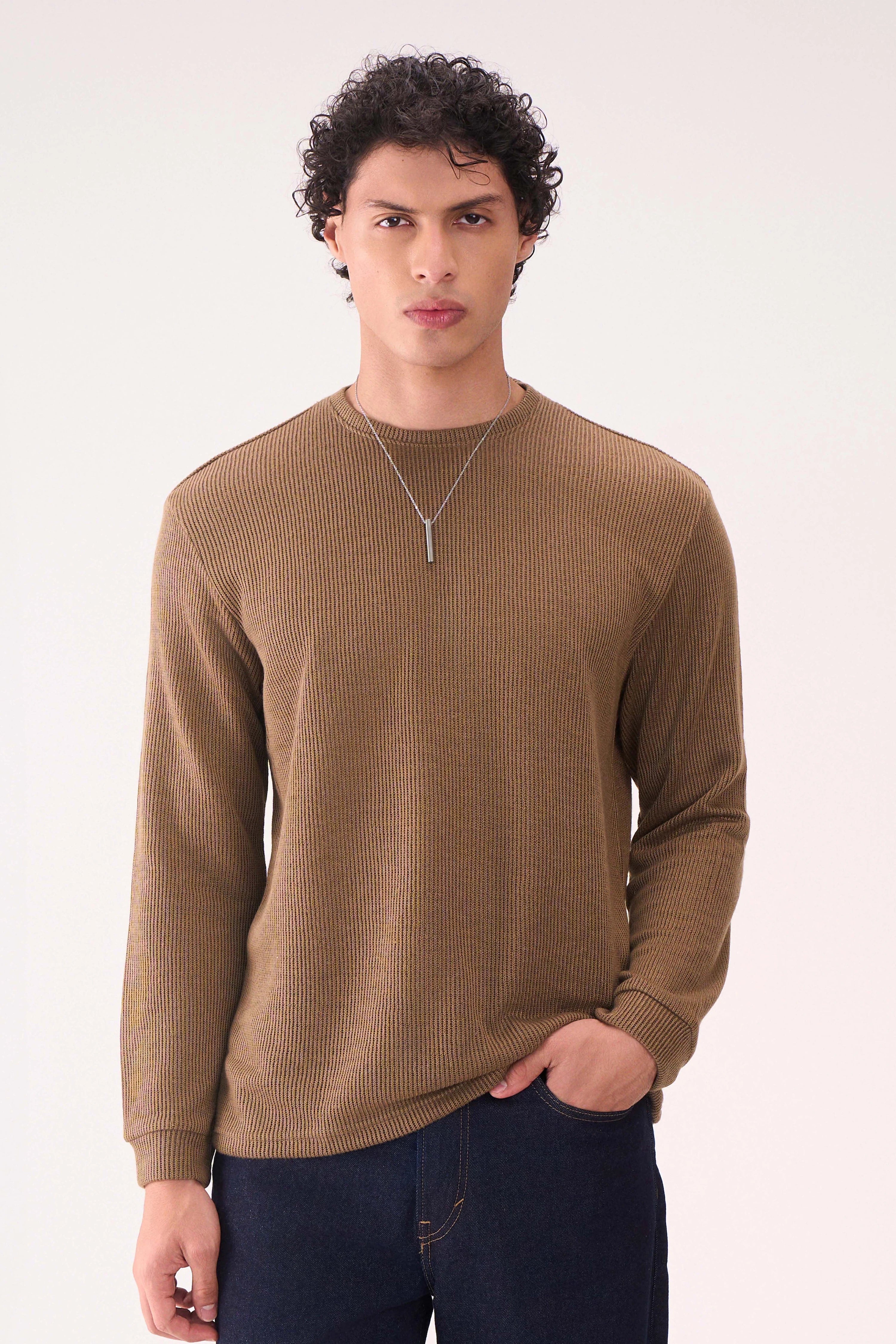 KNITTED LONG SLEEVES BROWN