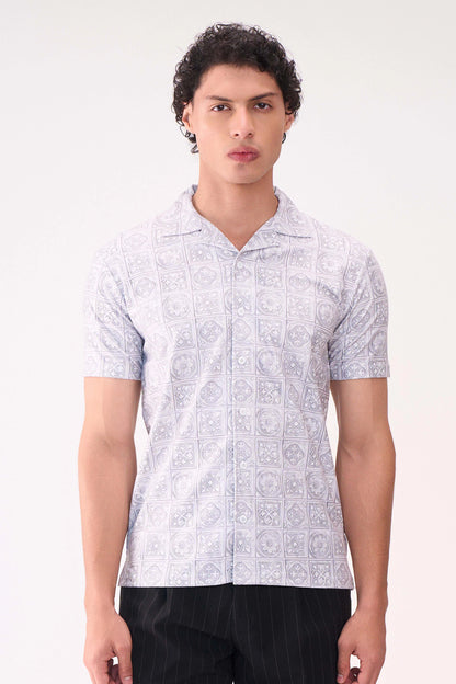 DIGITAL PRINT TEXTURED HALF SLEEVES SHIRT