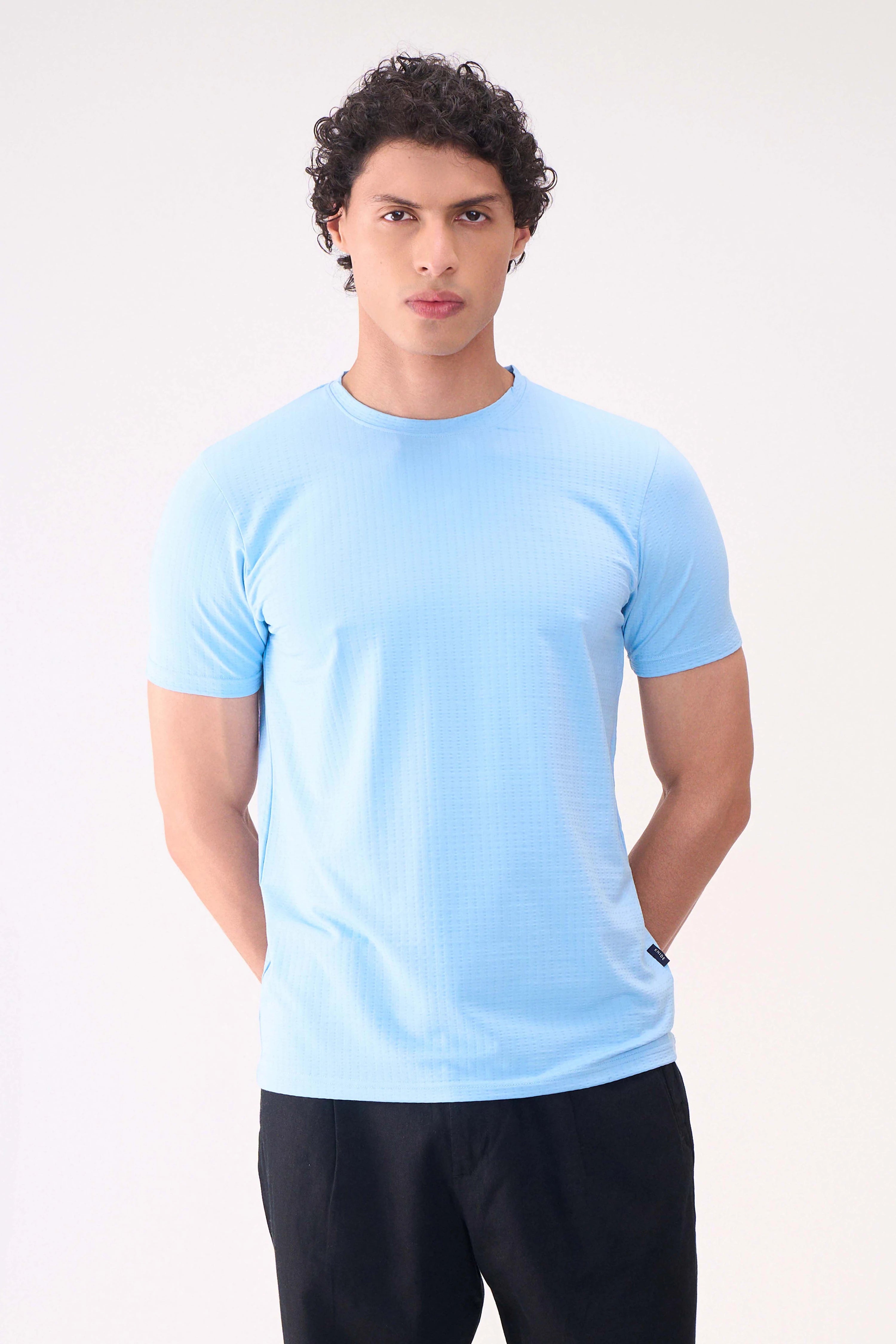 BASIC TEXTURES SKY BLUE TSHIRT