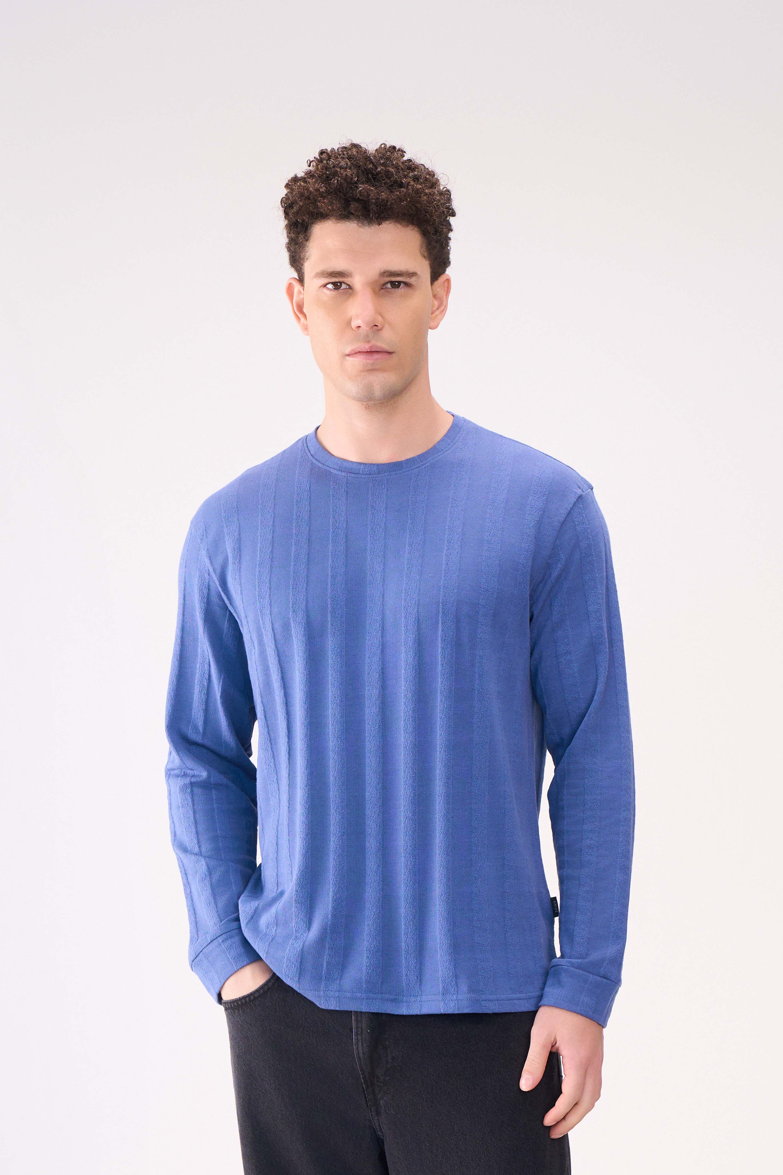 KNITTED LONG SLEEVES BLUE