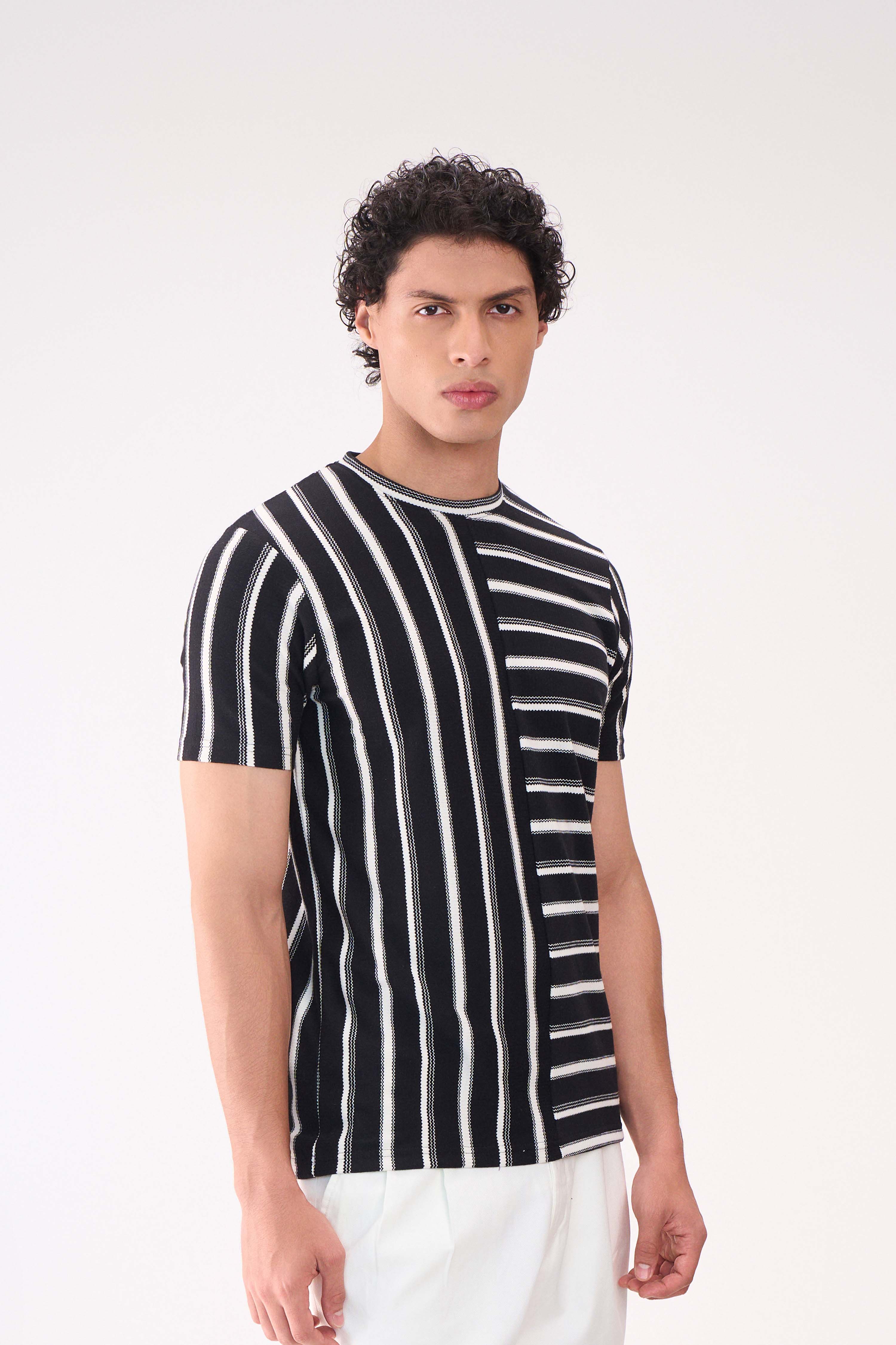 HALF STITCH STRIPE BLACK