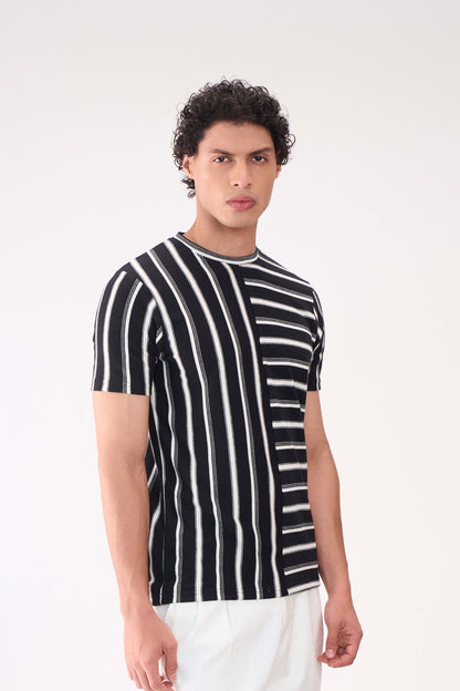 HALF STITCH STRIPE BLACK