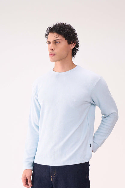 KNITTED LONG SLEEVES LIGHT BLUE