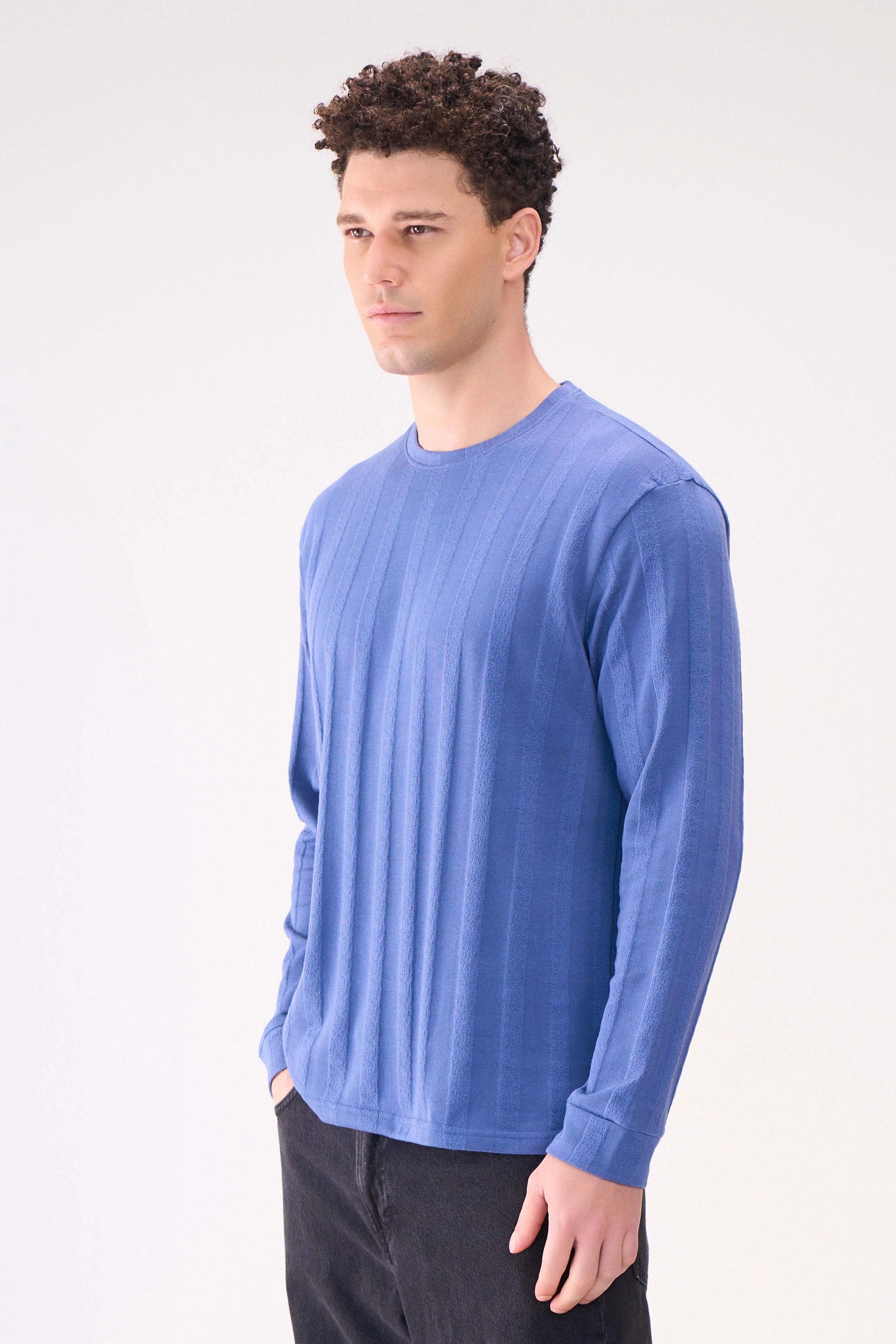 KNITTED LONG SLEEVES BLUE
