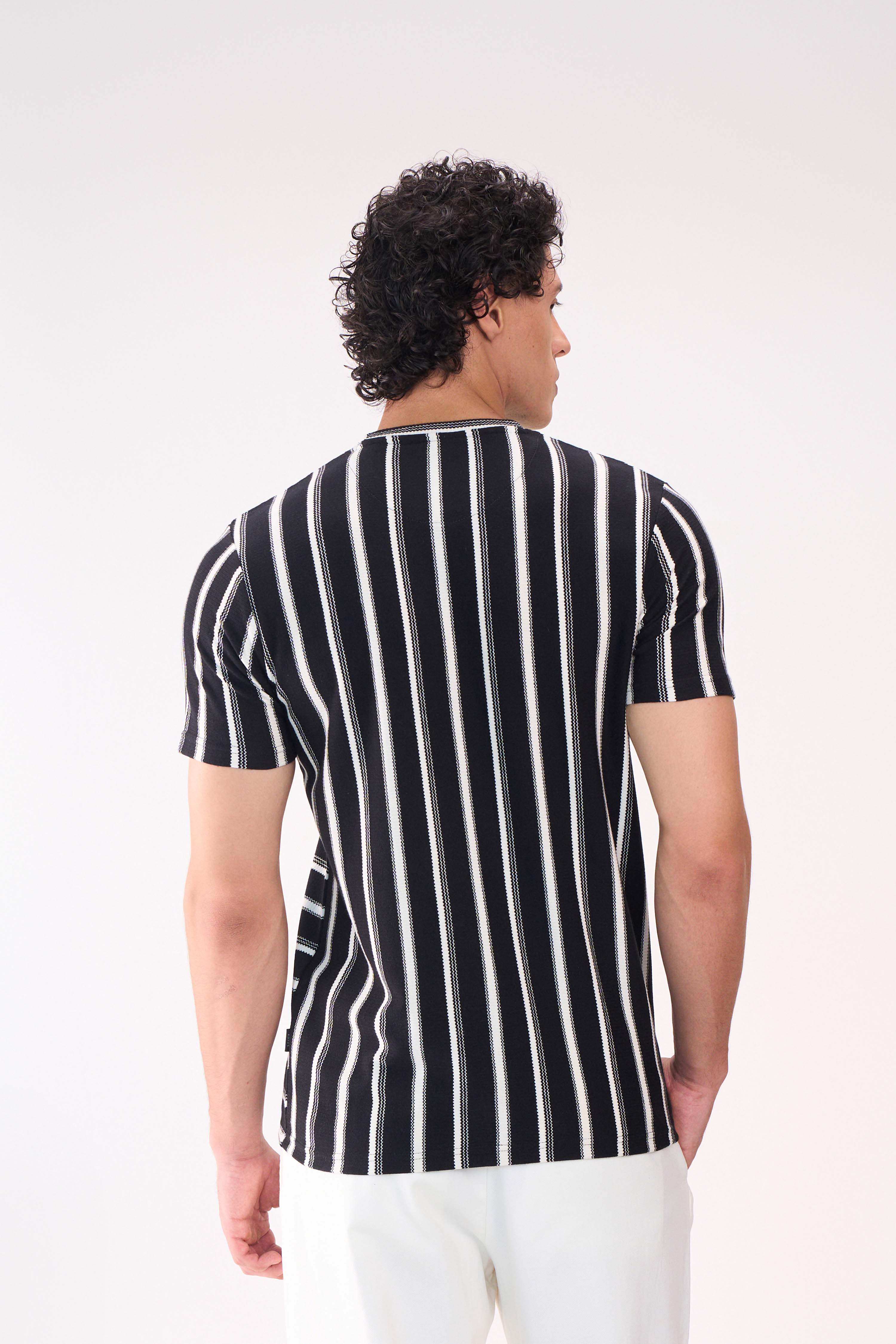 HALF STITCH STRIPE BLACK