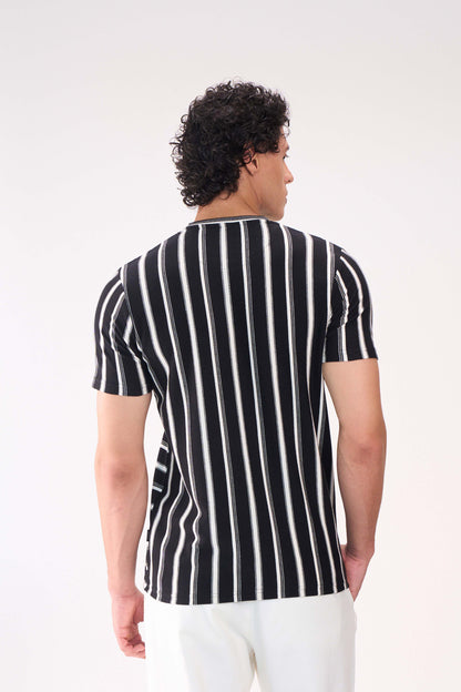 HALF STITCH STRIPE BLACK