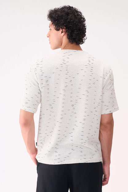 TEXTURED RELAXED FIT WHITE TSHIRT