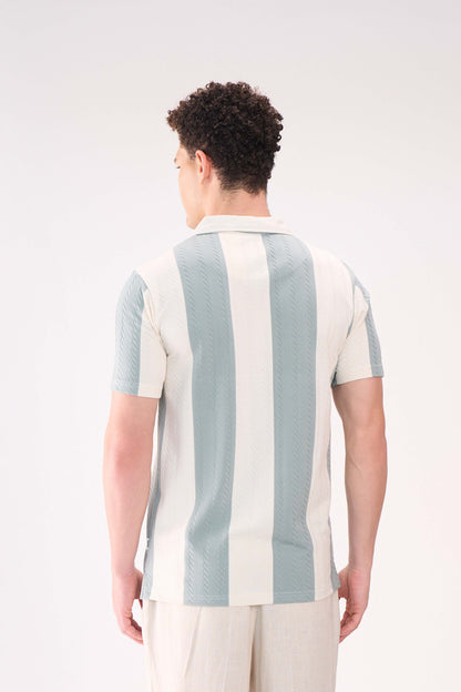GREEN STRIPES TEXTURED