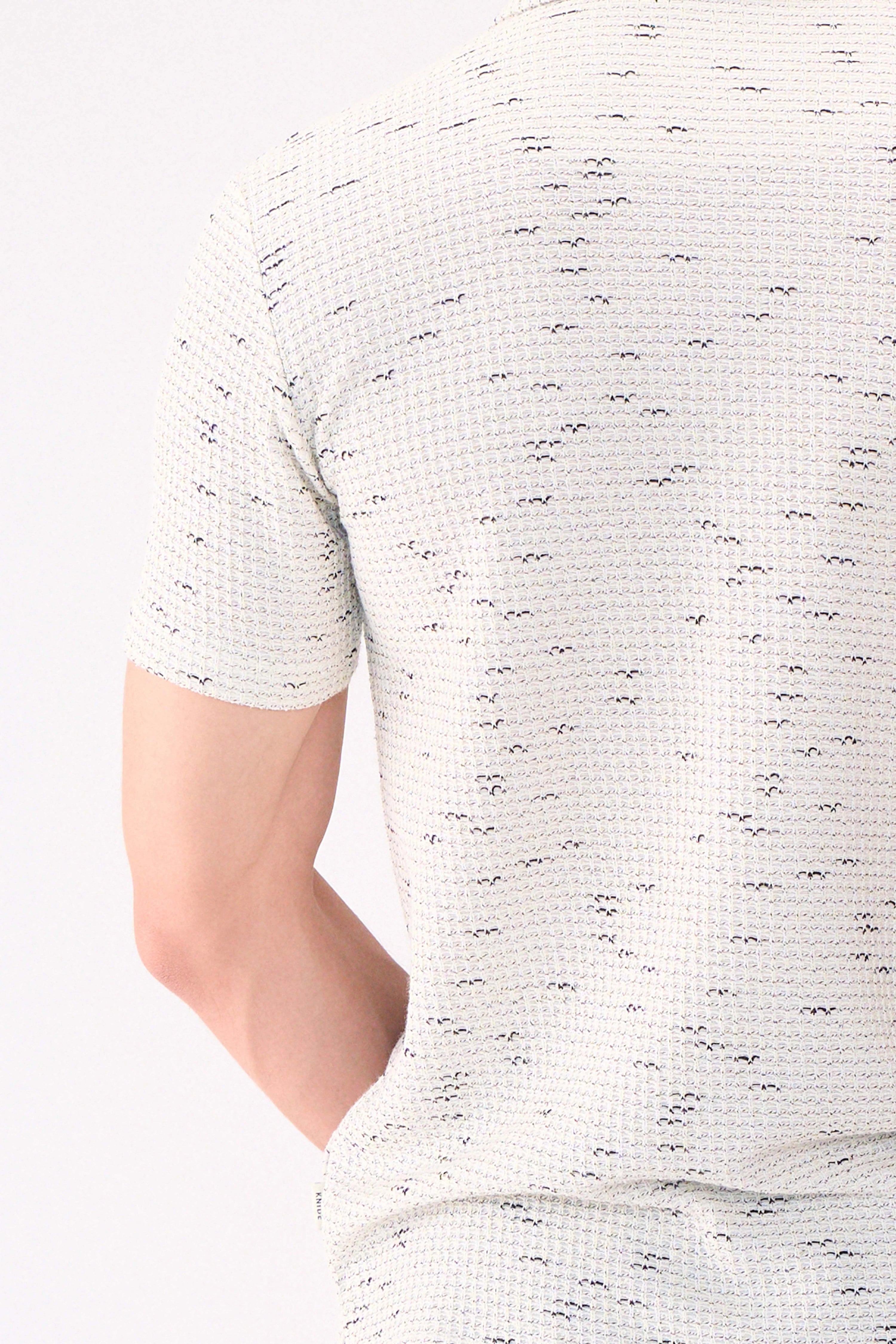 TEXTURED HALF SLEEVES WHITE SHIRT