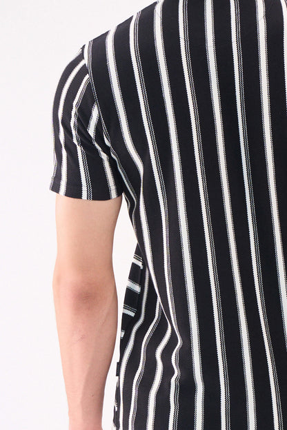 HALF STITCH STRIPE BLACK