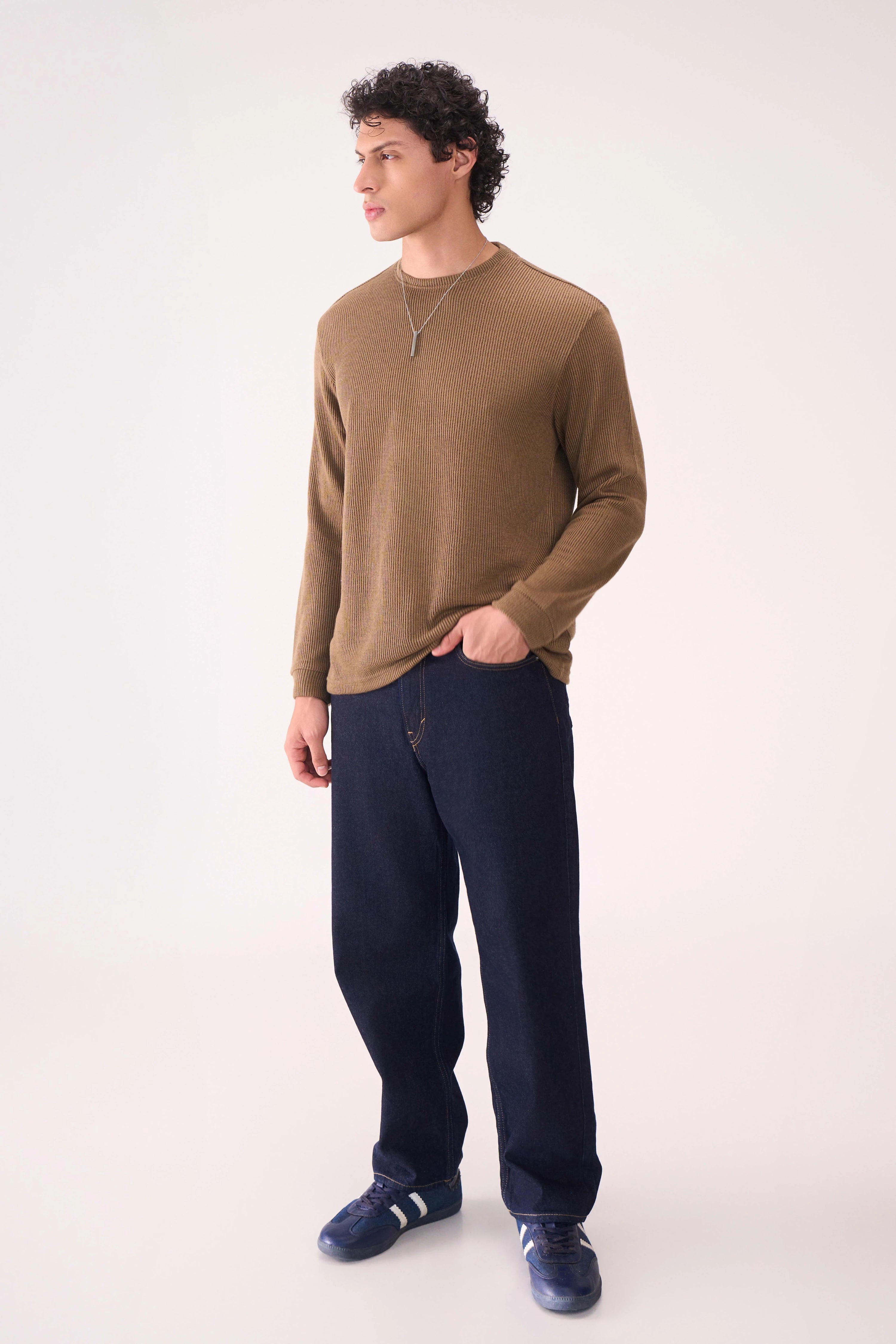 KNITTED LONG SLEEVES BROWN