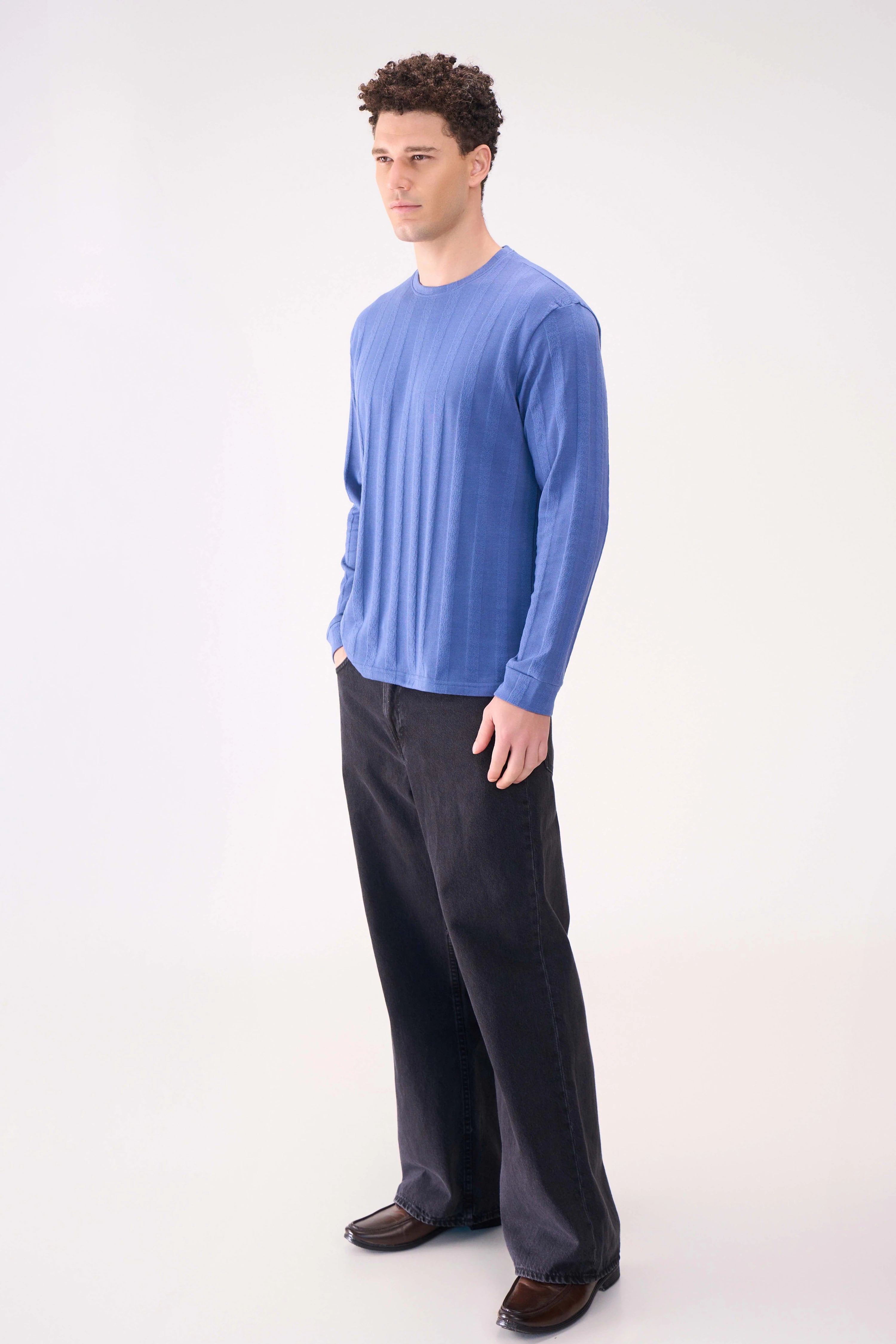 KNITTED LONG SLEEVES BLUE