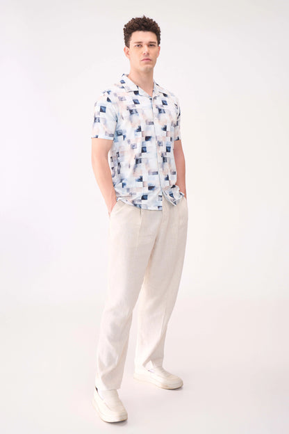 DIGITAL BOX PRINT TEXTURED SHIRT