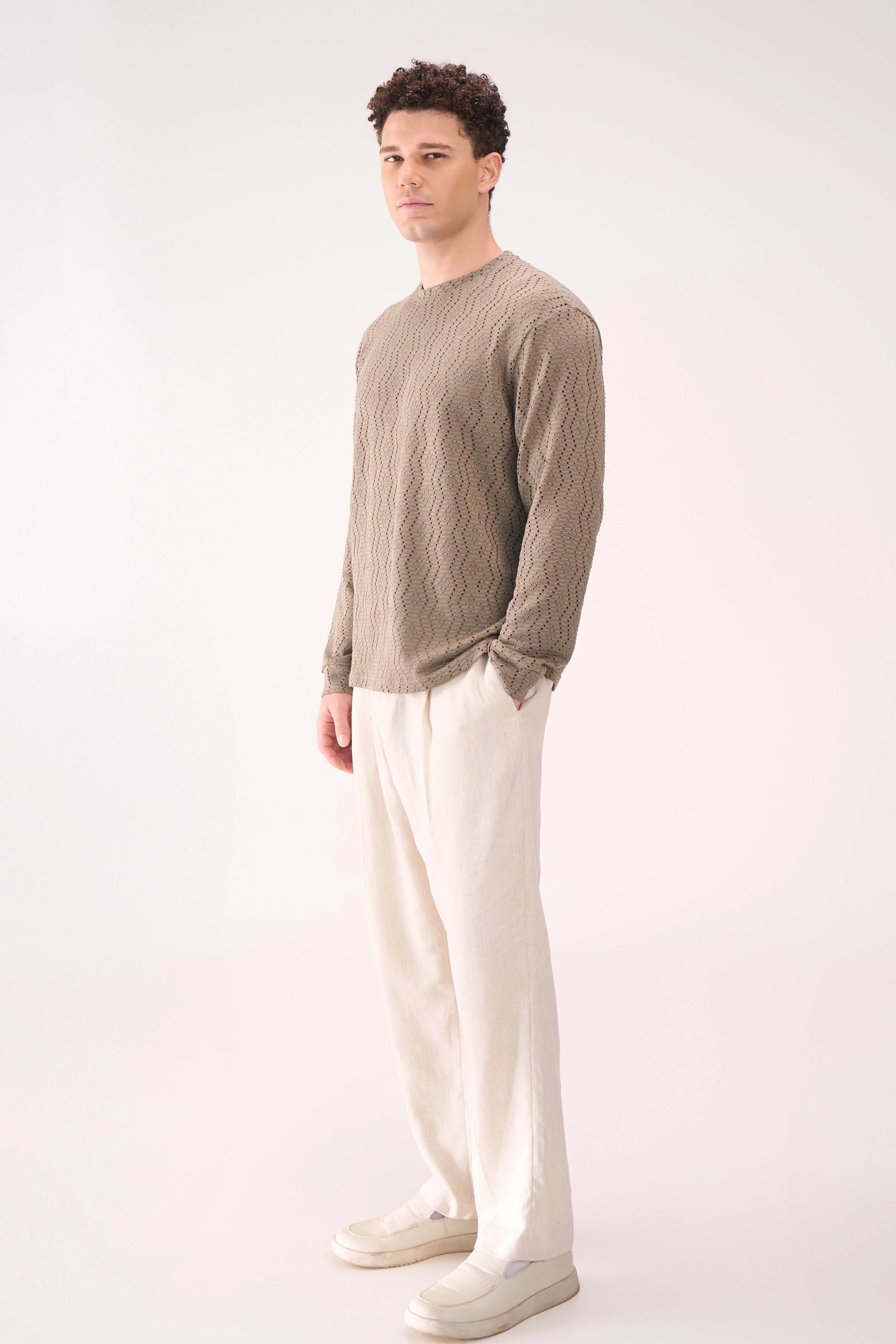 KNITTED LONG SLEEVES OLIVE
