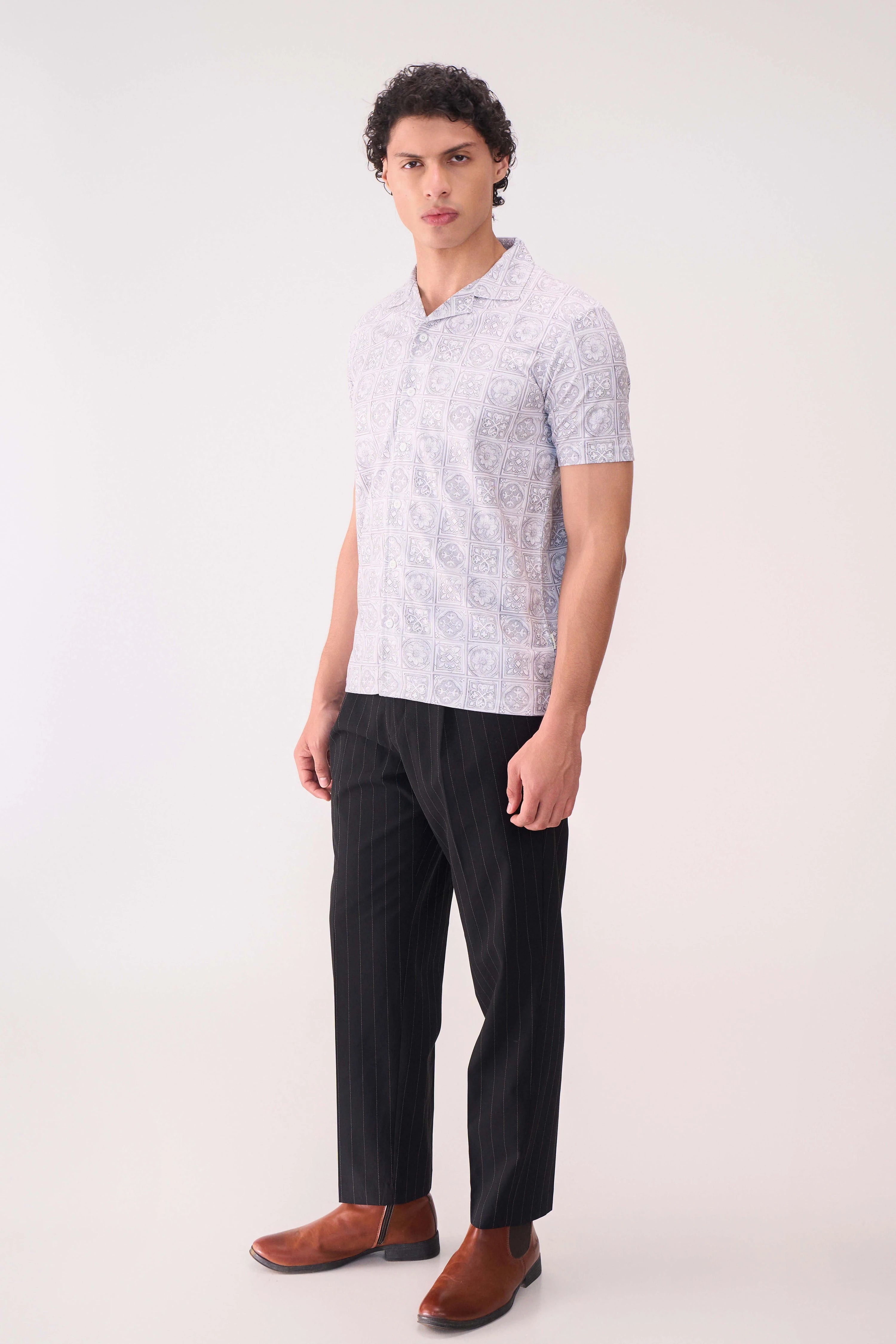 DIGITAL PRINT TEXTURED HALF SLEEVES SHIRT