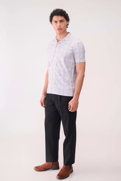 DIGITAL PRINT TEXTURED HALF SLEEVES SHIRT