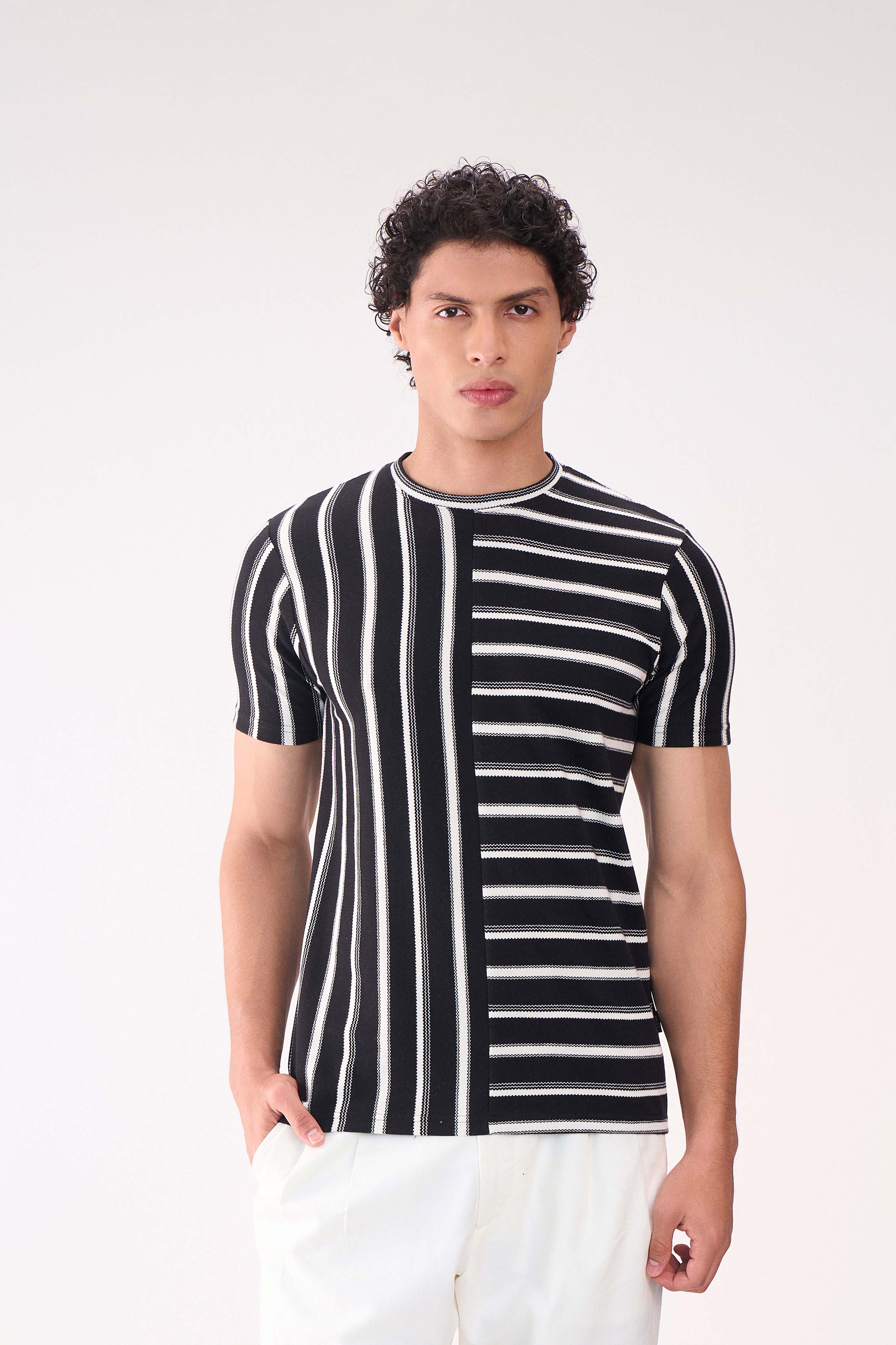 HALF STITCH STRIPE BLACK