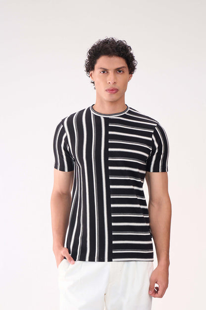 HALF STITCH STRIPE BLACK
