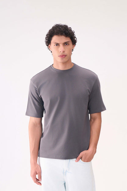 BASIC GREY RELAXED FIT TSHIRT