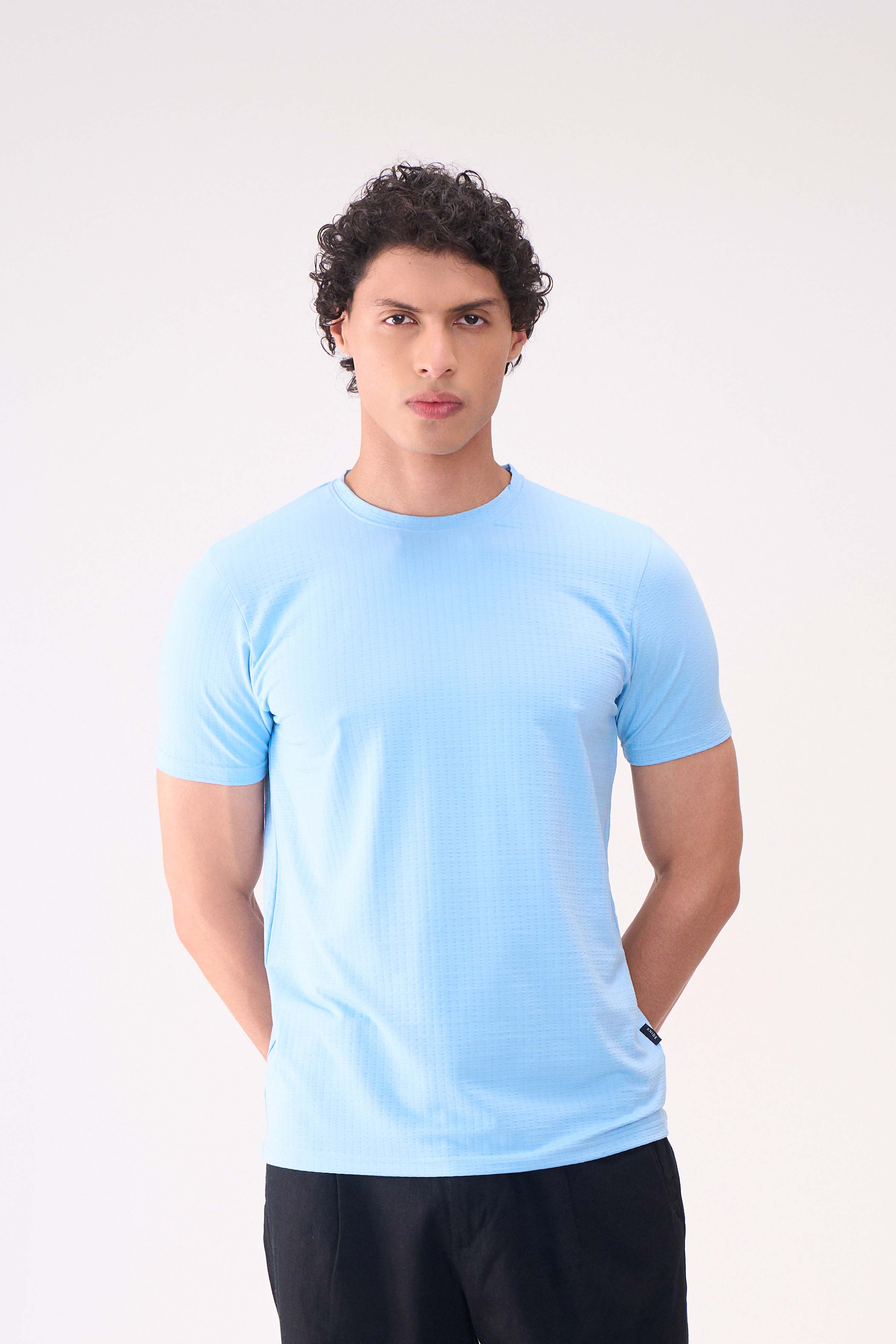 BASIC TEXTURES SKY BLUE TSHIRT
