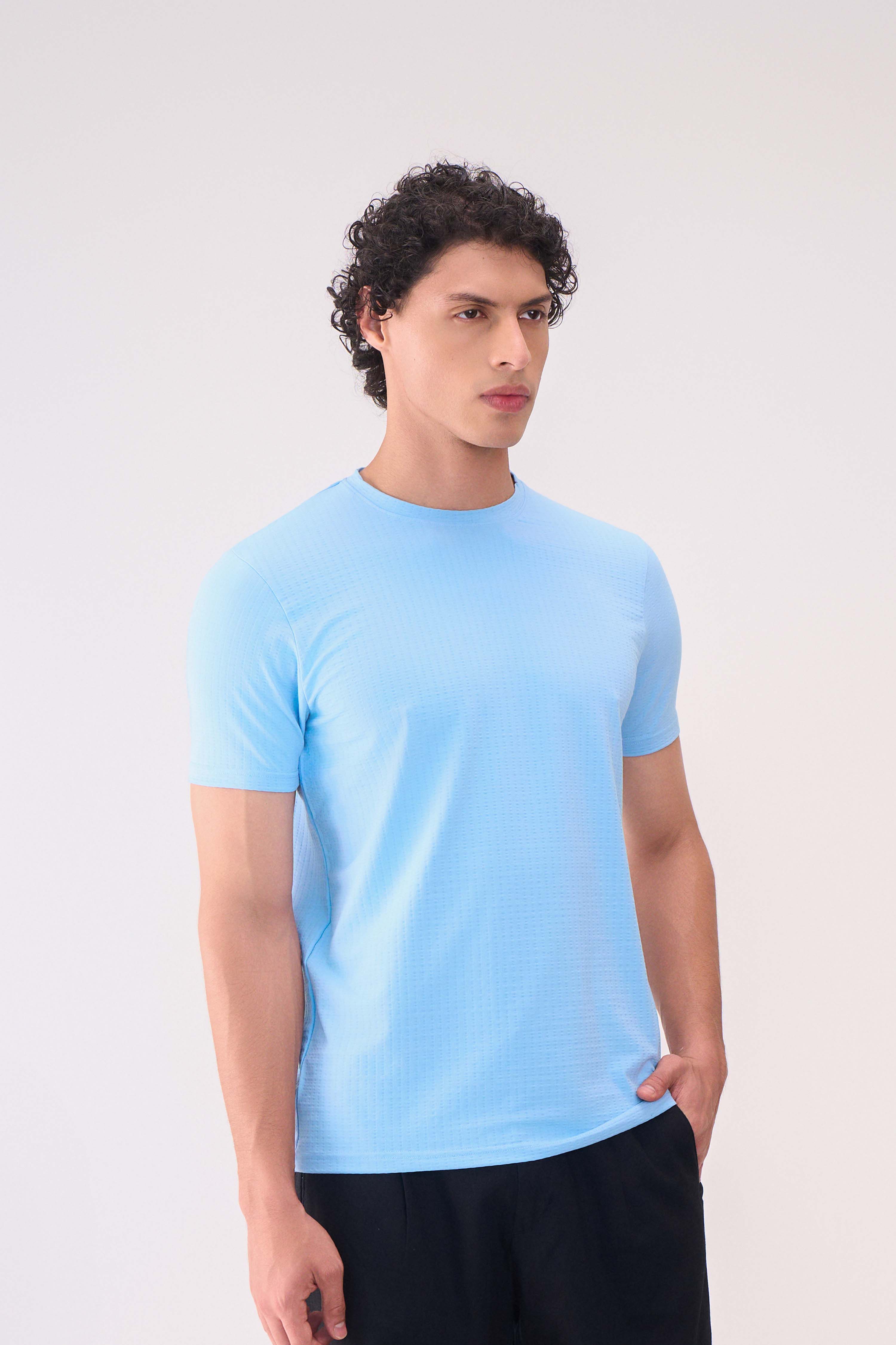 BASIC TEXTURES SKY BLUE TSHIRT