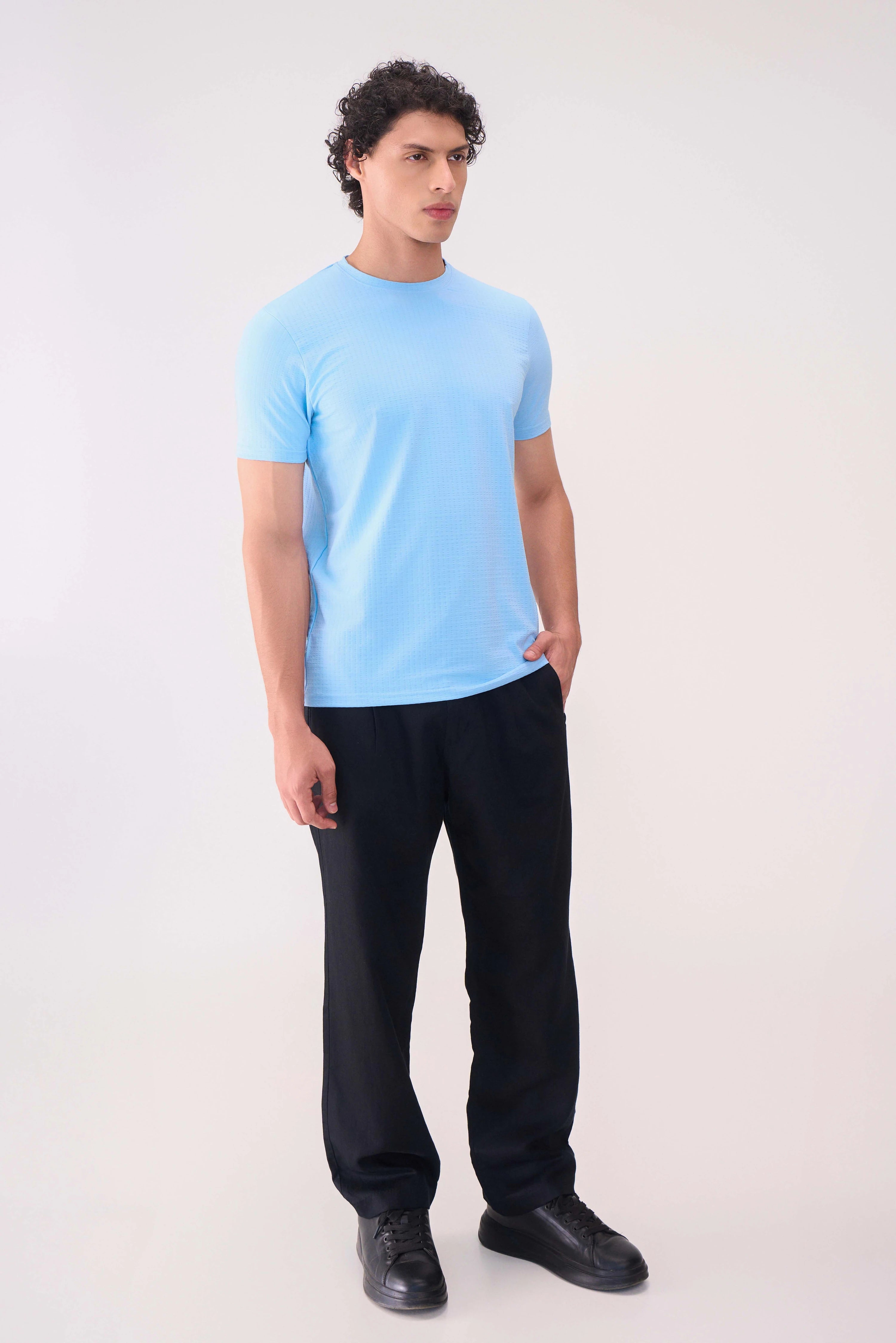 BASIC TEXTURES SKY BLUE TSHIRT