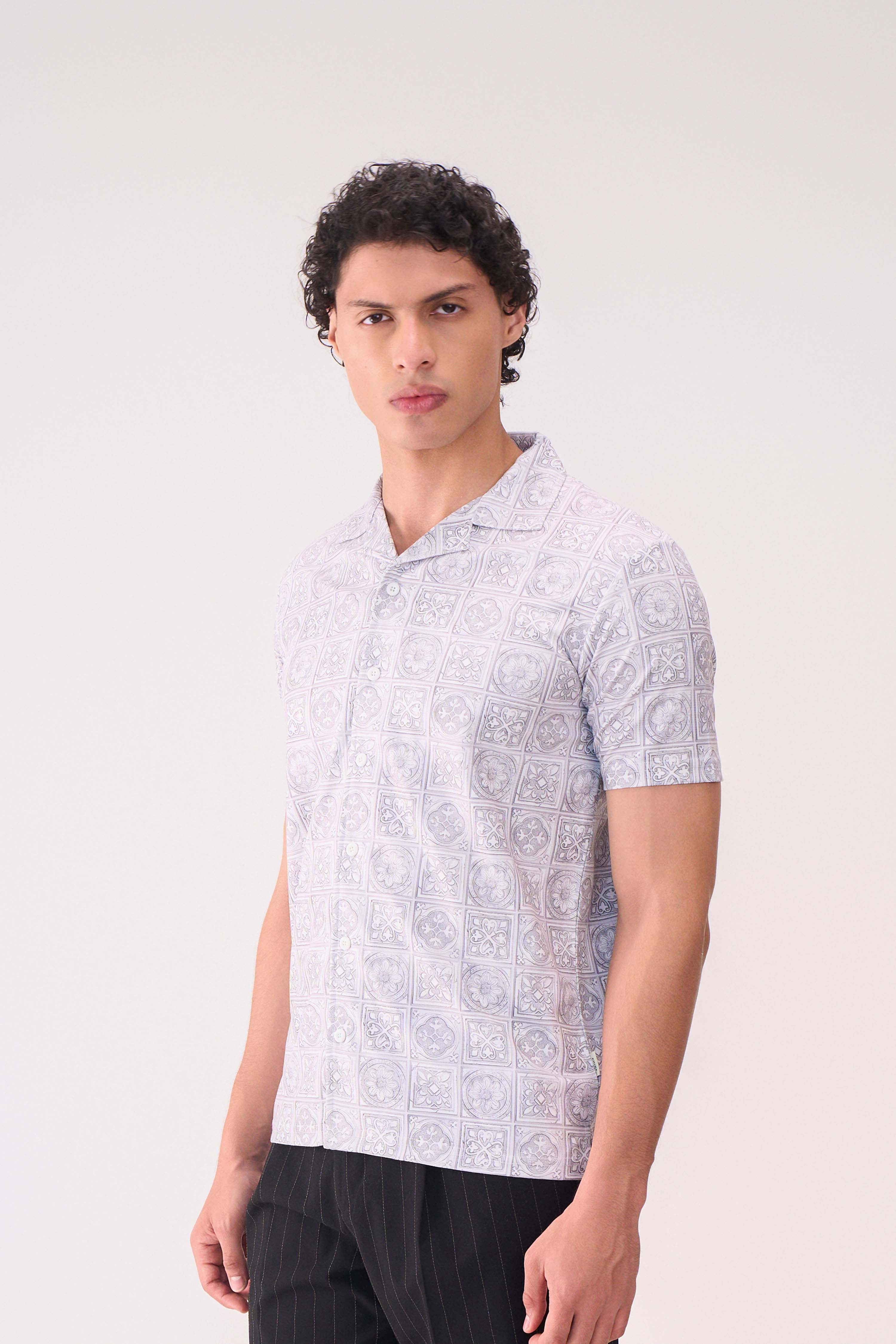 DIGITAL PRINT TEXTURED HALF SLEEVES SHIRT