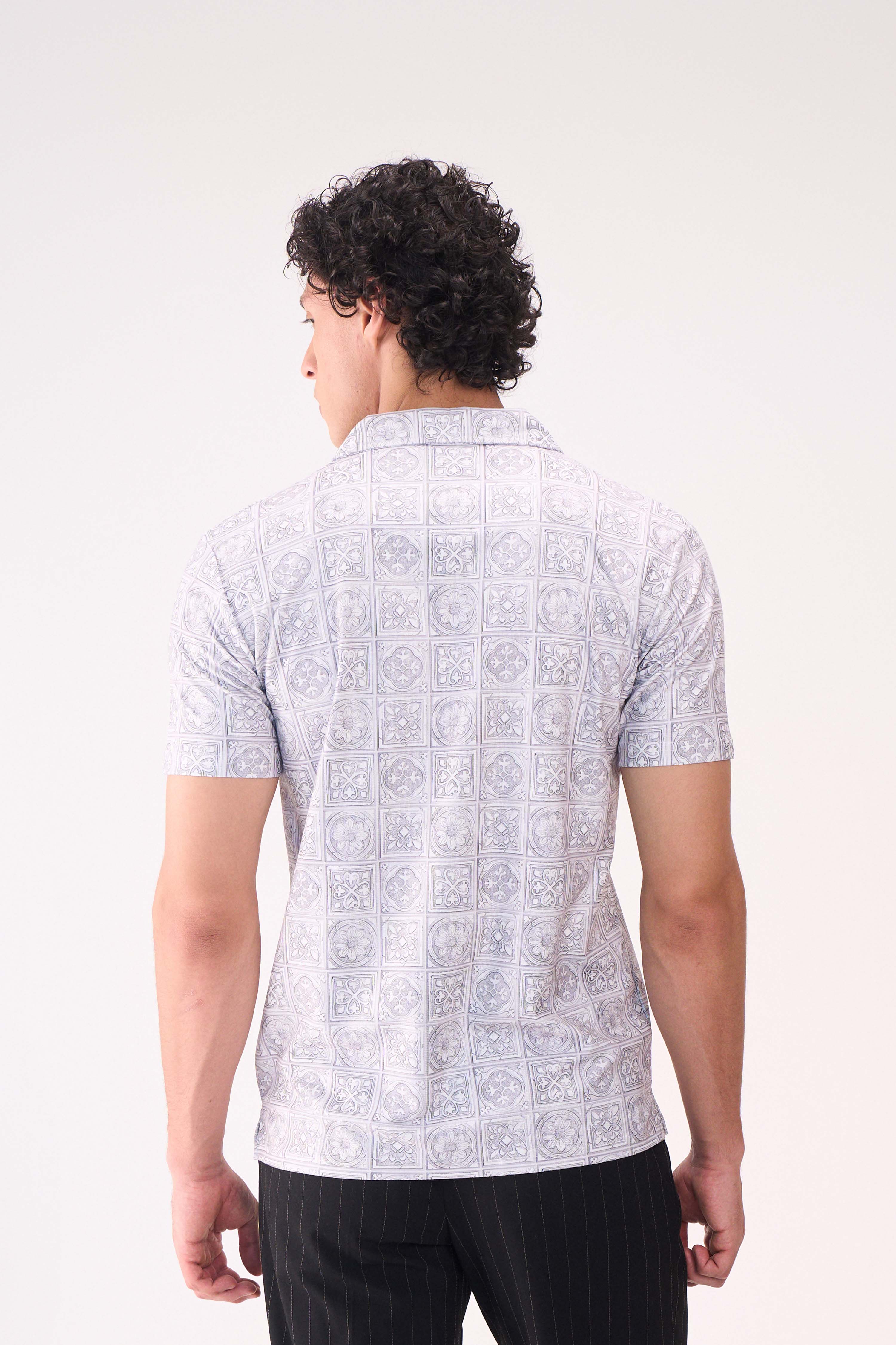 DIGITAL PRINT TEXTURED HALF SLEEVES SHIRT