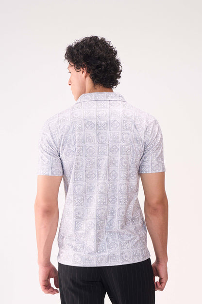 DIGITAL PRINT TEXTURED HALF SLEEVES SHIRT