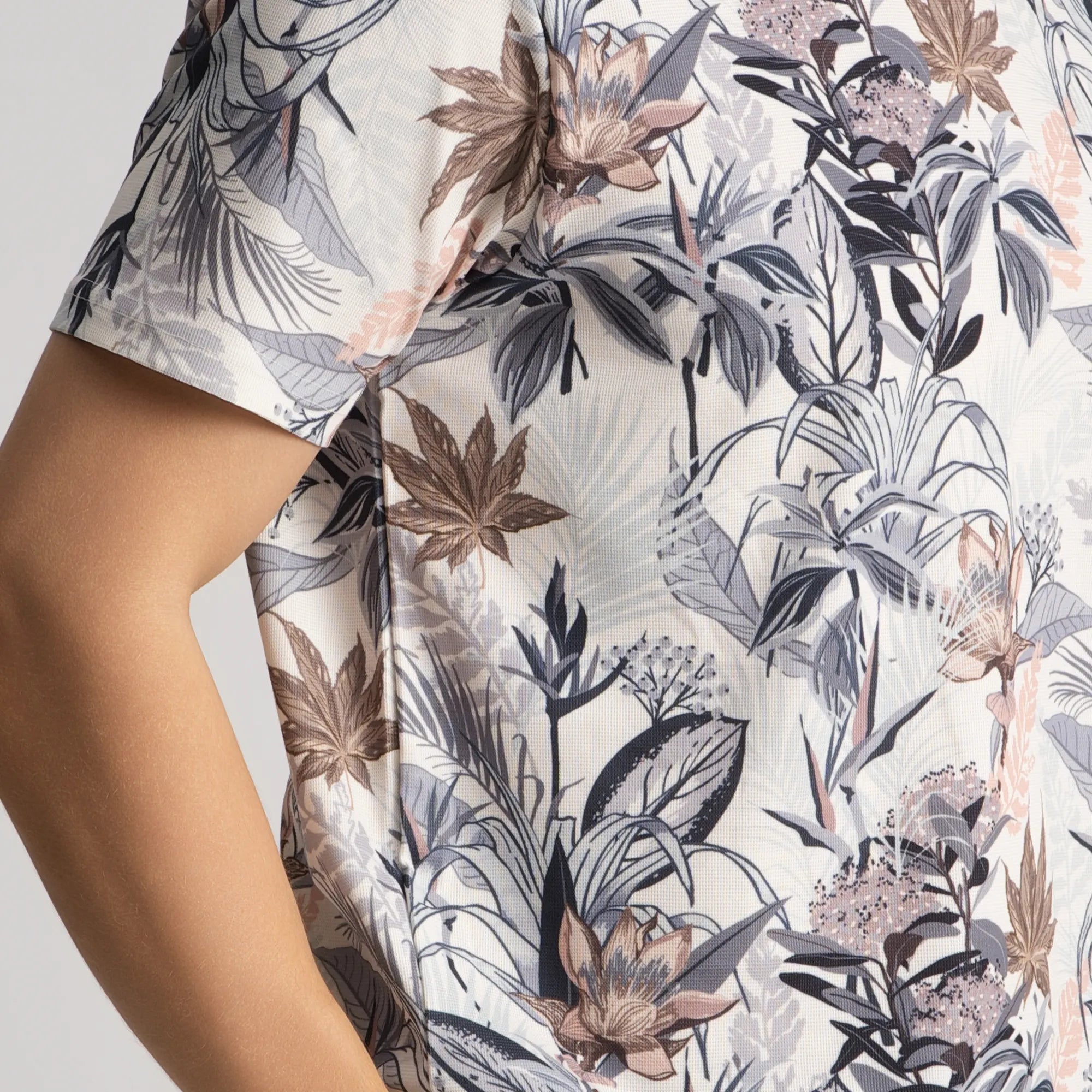 Floral craft digital print T-shirt - Beige