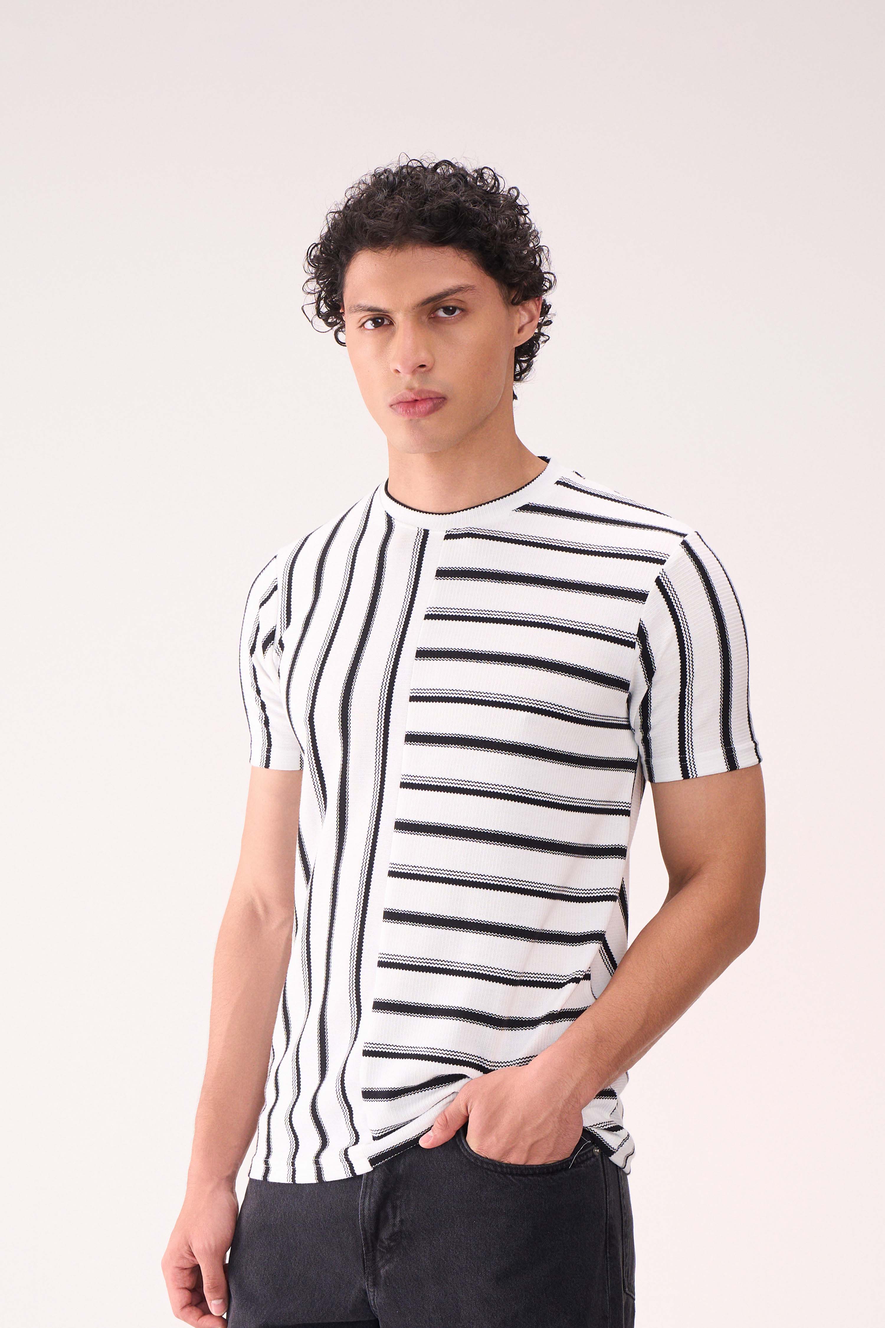 HALF STITCH STRIPE WHITE