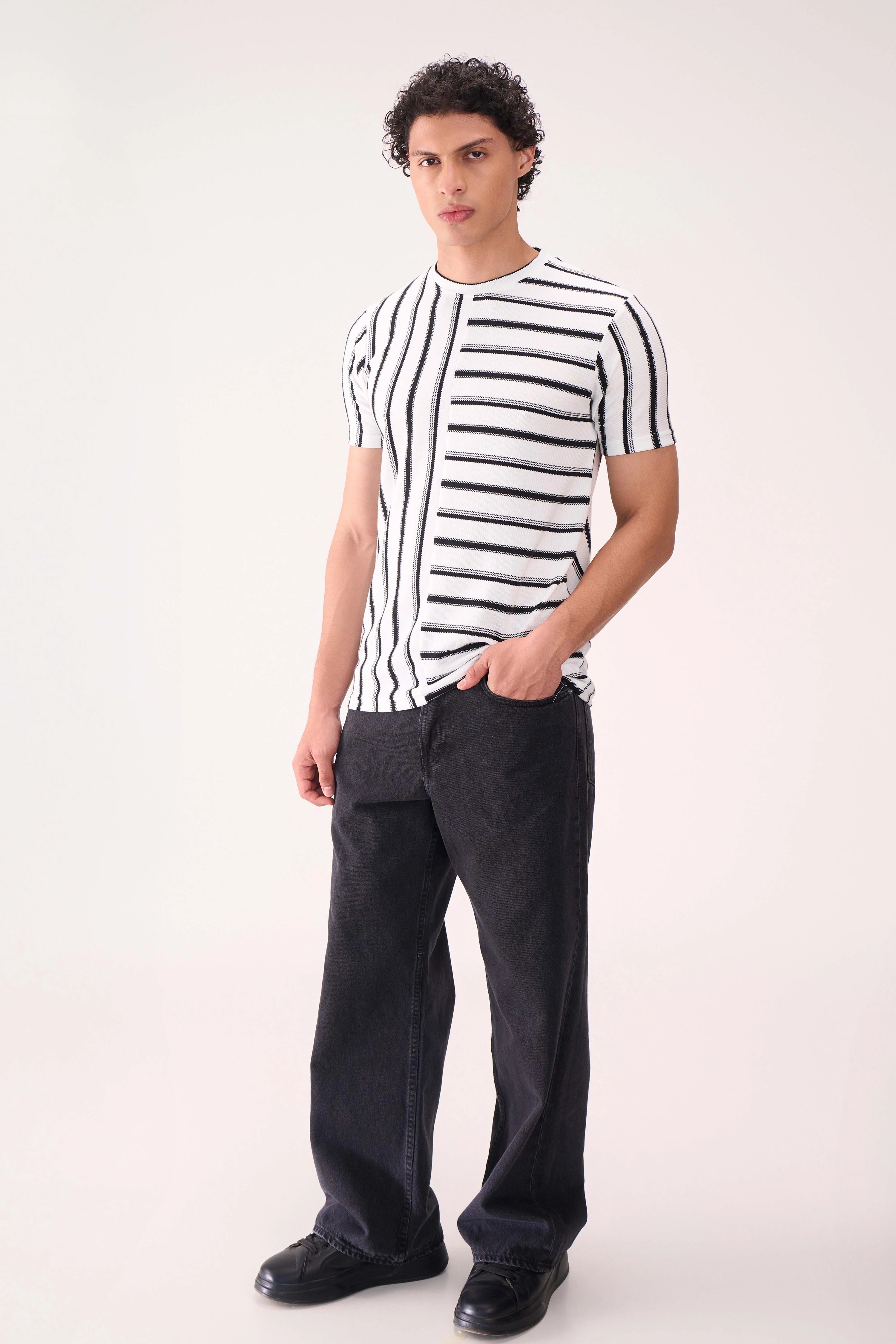 HALF STITCH STRIPE WHITE