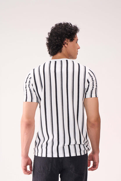 HALF STITCH STRIPE WHITE