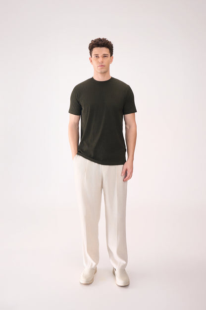 REGULAR FIT TEXTURED OLIVE