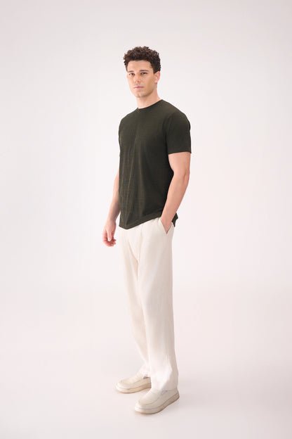 REGULAR FIT TEXTURED OLIVE