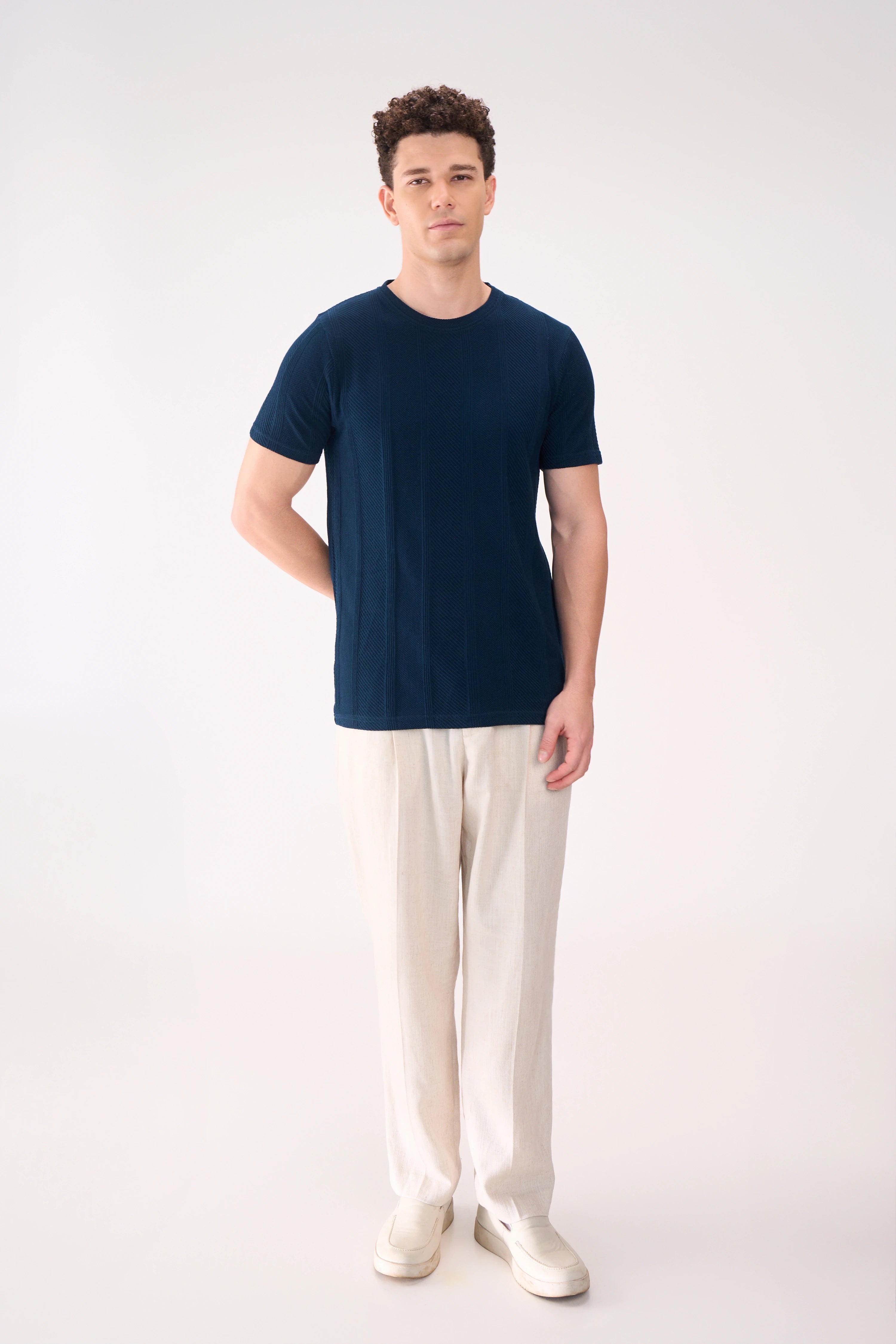 REGULAR FIT TEXTURED TEAL