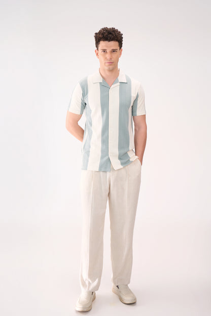 GREEN STRIPES TEXTURED